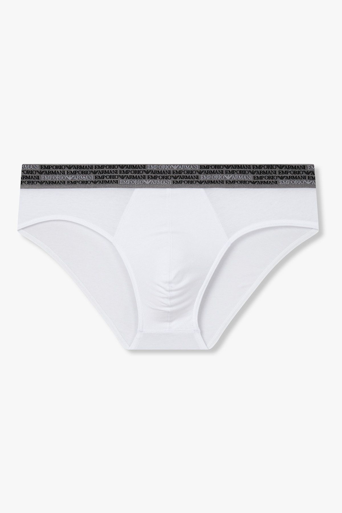엠포리오 아르마니 언더웨어(EMPORIO ARMANI UNDERWEAR) 남성 리피트 로고 샤이닝 로고 브리프_화이트 0815311059