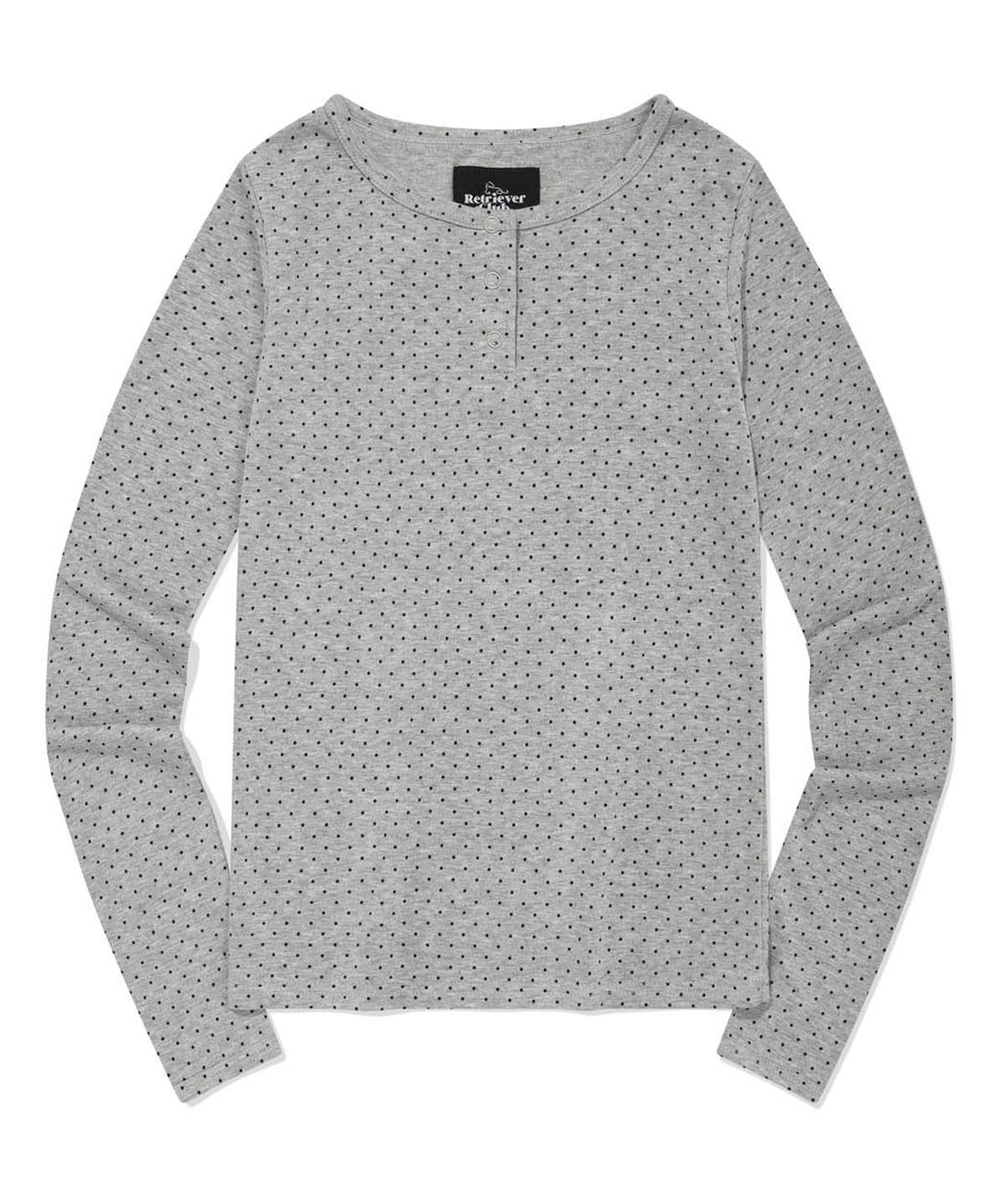 리트리버클럽(RETRIEVER CLUB) PATTERN HENLEY NECK [GRAY]