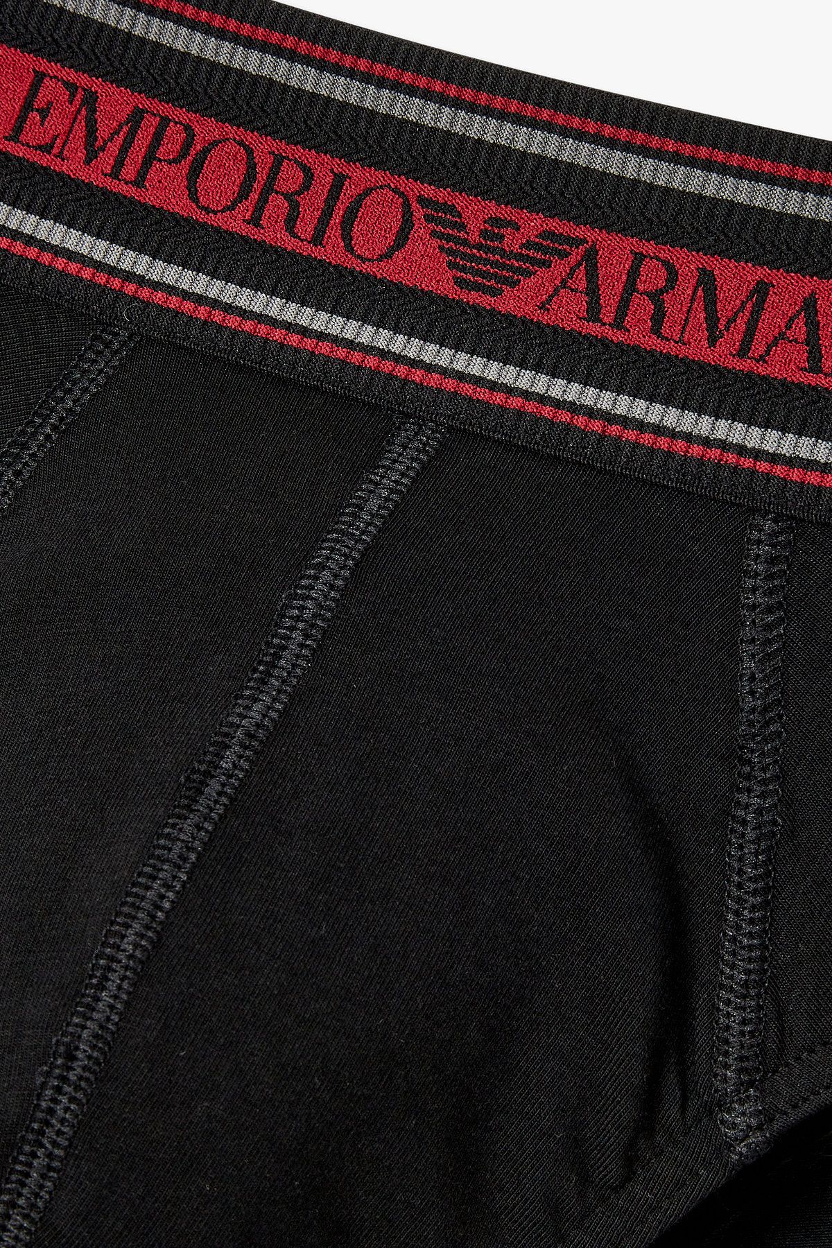 엠포리오 아르마니 언더웨어(EMPORIO ARMANI UNDERWEAR) 남성 스트라이프 밴딩 코튼 브리프_블랙 0815311014
