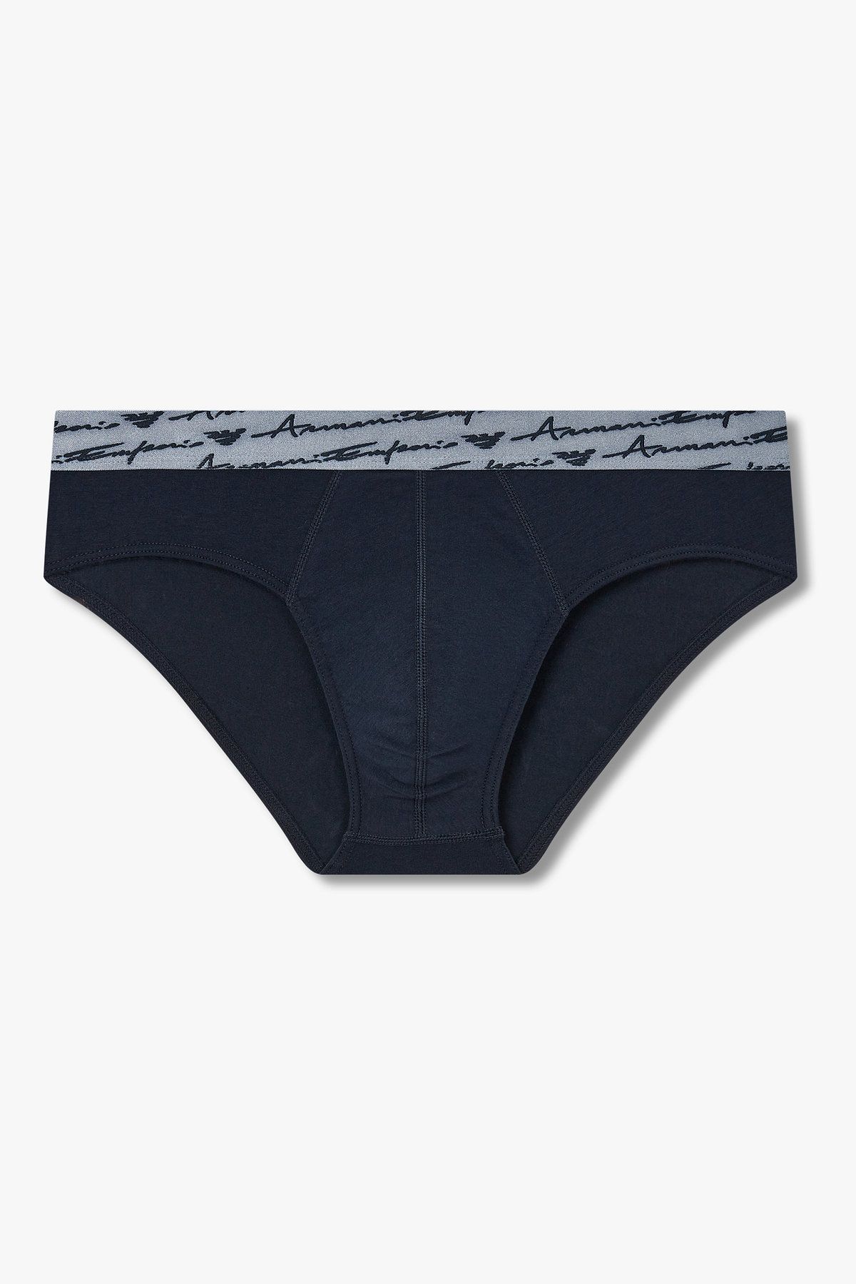 엠포리오 아르마니 언더웨어(EMPORIO ARMANI UNDERWEAR) 남성 커시브 로고 솔리드 브리프 3PACK_블루 08M5361001