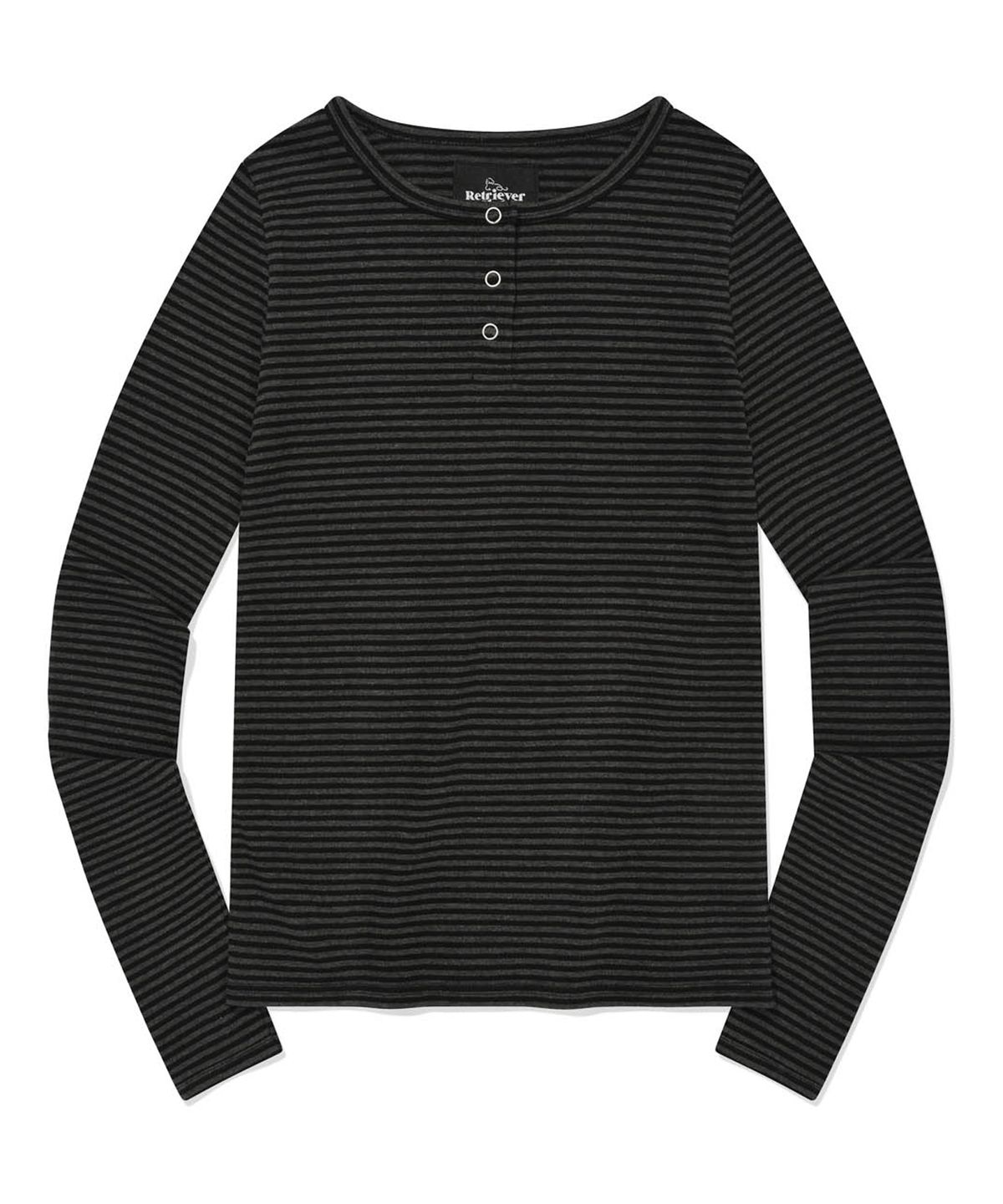 리트리버클럽(RETRIEVER CLUB) PATTERN HENLEY NECK [BLACK]