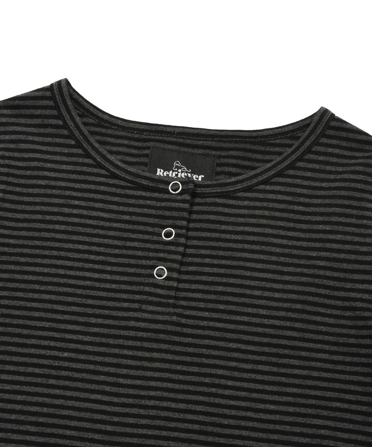 리트리버클럽(RETRIEVER CLUB) PATTERN HENLEY NECK [BLACK]
