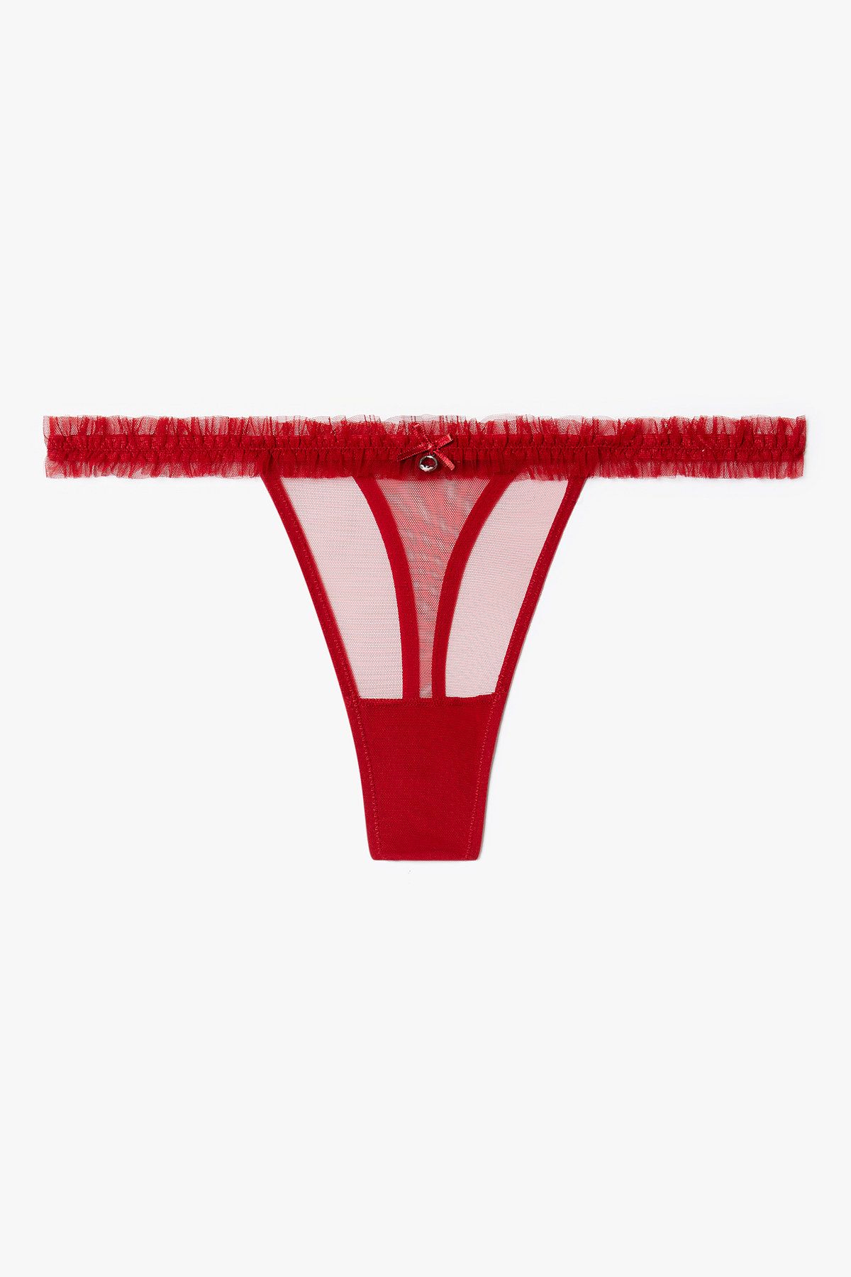 엠포리오 아르마니 언더웨어(EMPORIO ARMANI UNDERWEAR) 여성 시퀸 자카드 슬립 티팬티 세트_레드 0825318503