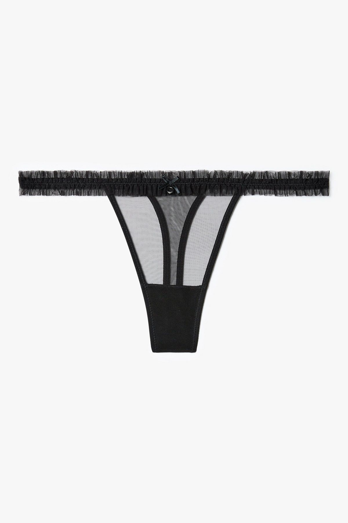 엠포리오 아르마니 언더웨어(EMPORIO ARMANI UNDERWEAR) 여성 시퀸 자카드 슬립 티팬티 세트_블랙 0825318504