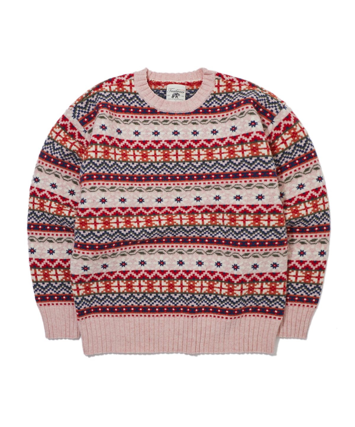 펜필드(PENFIELD) [TRAILWEAR] Lincoln Wool 페어아일 크루넥 스웨터 핑크_FR3KJ70U