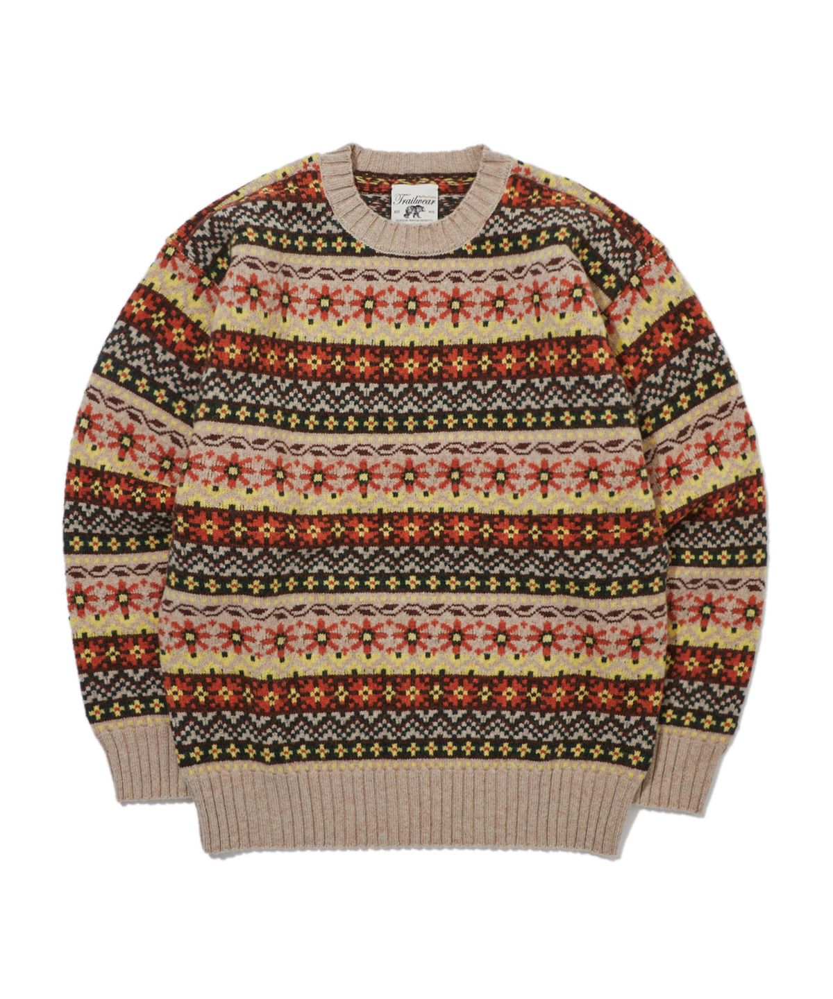 펜필드(PENFIELD) [TRAILWEAR] Lincoln Wool 페어아일 크루넥 스웨터 베이지_FR3KJ71U