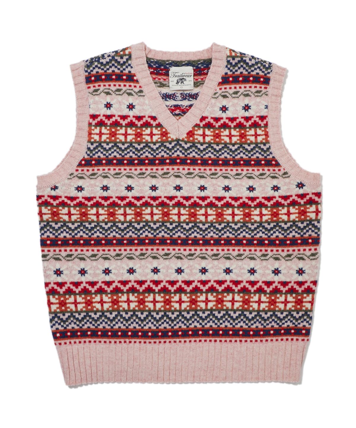 펜필드(PENFIELD) [TRAILWEAR] Lincoln Wool 페어아일 베스트 핑크_FR3KJ75U