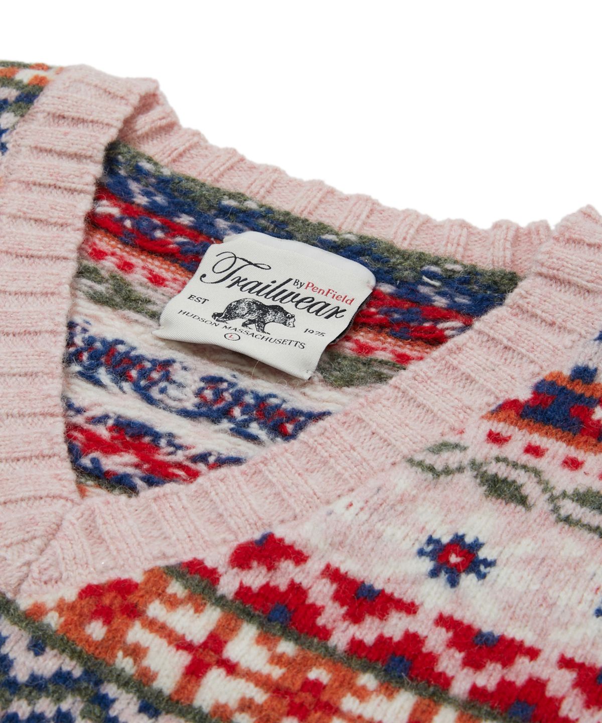펜필드(PENFIELD) [TRAILWEAR] Lincoln Wool 페어아일 베스트 핑크_FR3KJ75U