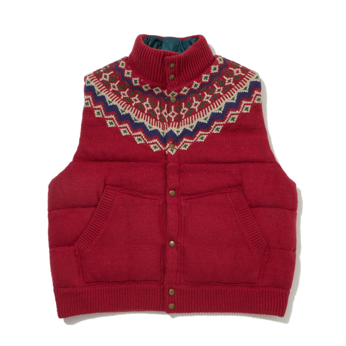 펜필드(PENFIELD) [TRAILWEAR] 노르딕니트 다운 베스트 레드_FR4KV07U