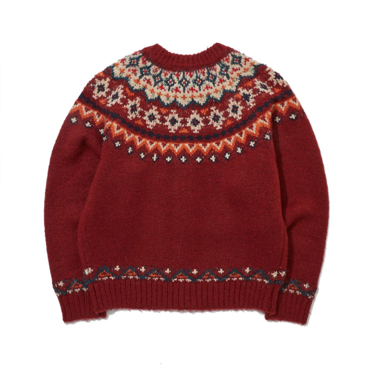 펜필드(PENFIELD) 부클 컬러웨이 나바호 에로우 가디건 레드_FR3KJ33U
