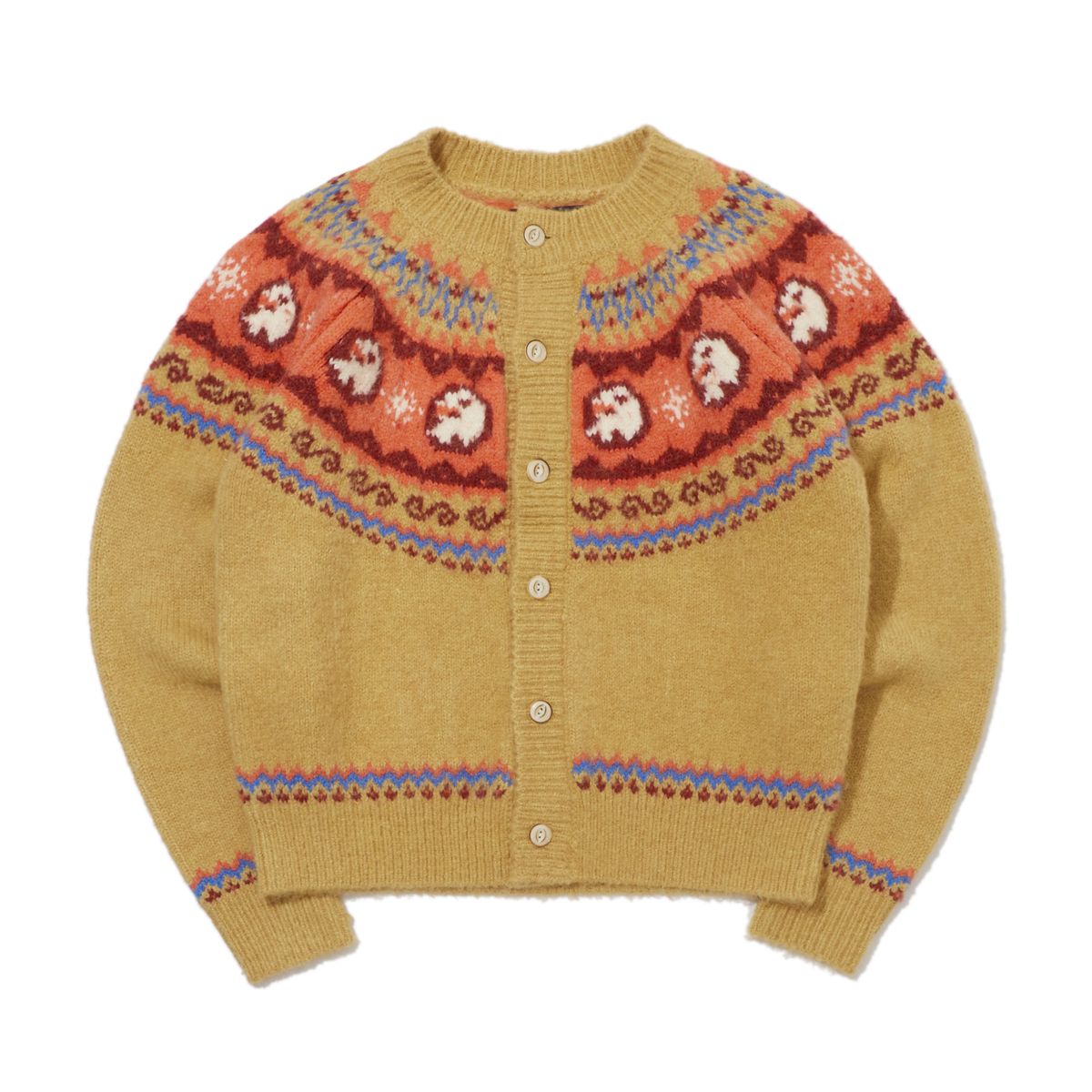 펜필드(PENFIELD) 나바호 웨스턴 이글패턴 가디건 옐로우_FR3KJ30U