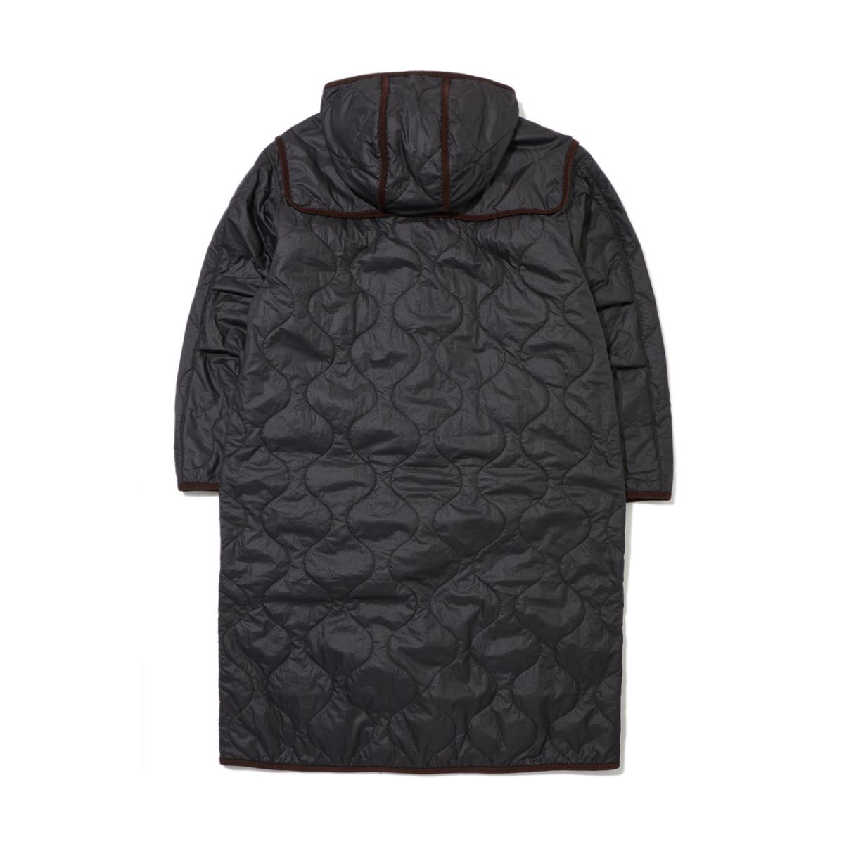 펜필드(PENFIELD) 퀼팅 후드 더플 코트 블랙_FR3WC81U