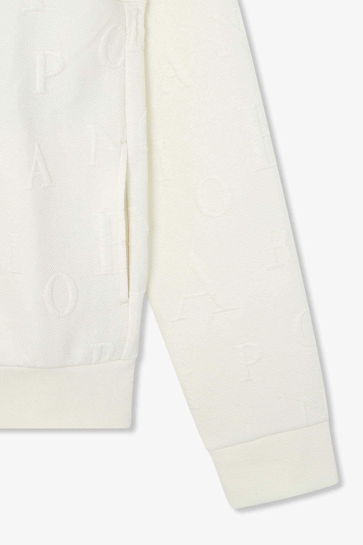 엠포리오 아르마니 언더웨어(EMPORIO ARMANI UNDERWEAR) 여성 엠보 로고 라운지 후드 집업_아이보리 0825338503