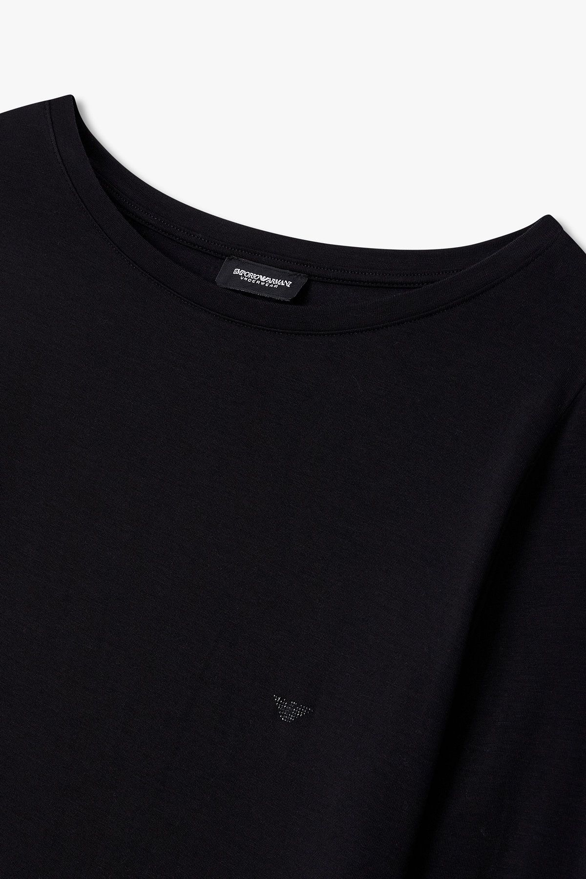 엠포리오 아르마니 언더웨어(EMPORIO ARMANI UNDERWEAR) 여성 리오셀 블렌드 라운지 티셔츠_블랙 0825336504