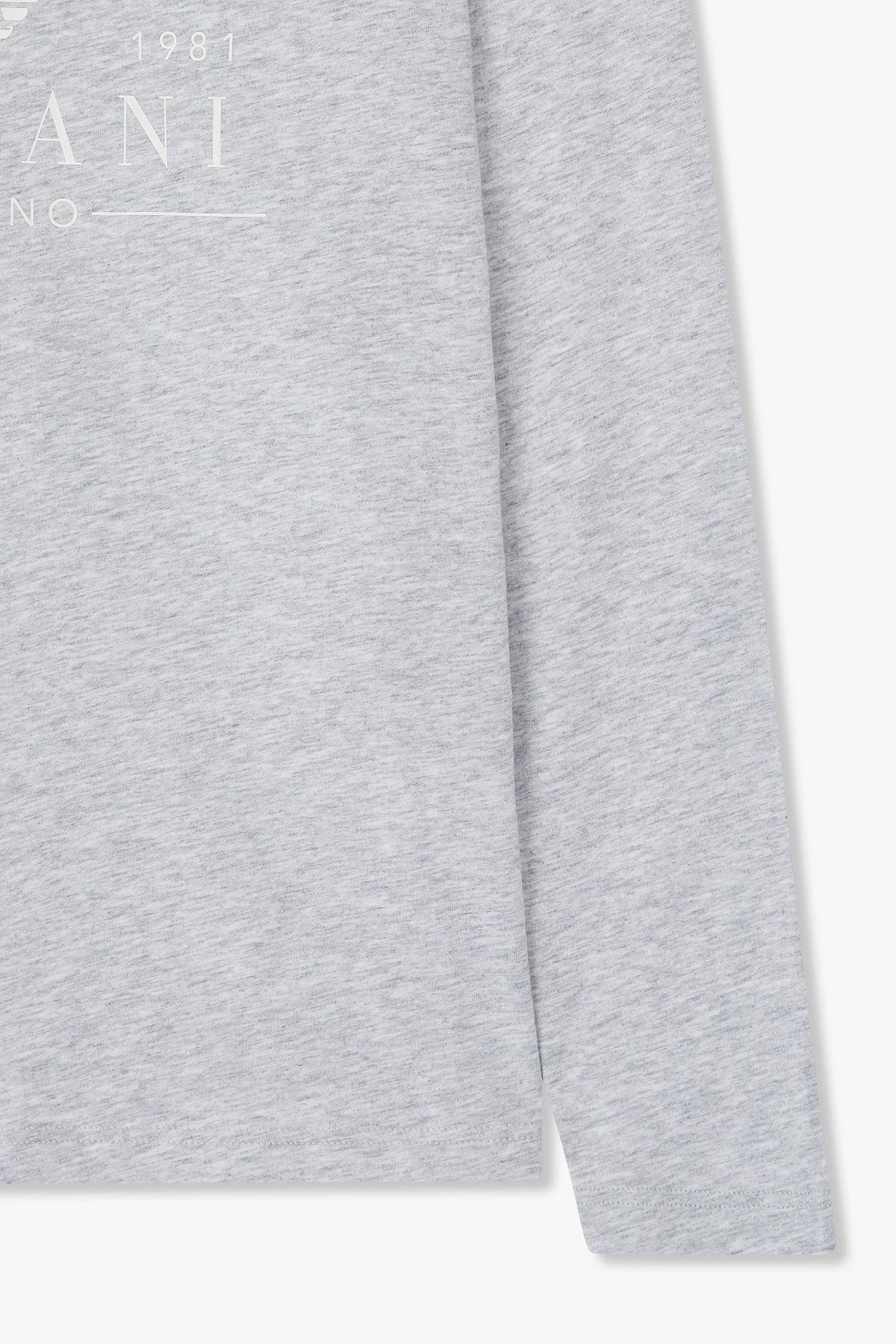 엠포리오 아르마니 언더웨어(EMPORIO ARMANI UNDERWEAR) 여성 롱 슬리브 크루넥 라운지 티셔츠_멜란지 그레이 0825336508