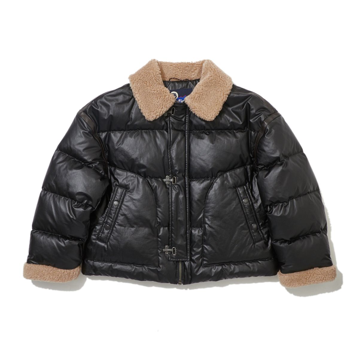 펜필드(PENFIELD) 후크 레더 트리밍 다운 파카 블랙_FR4WD95U