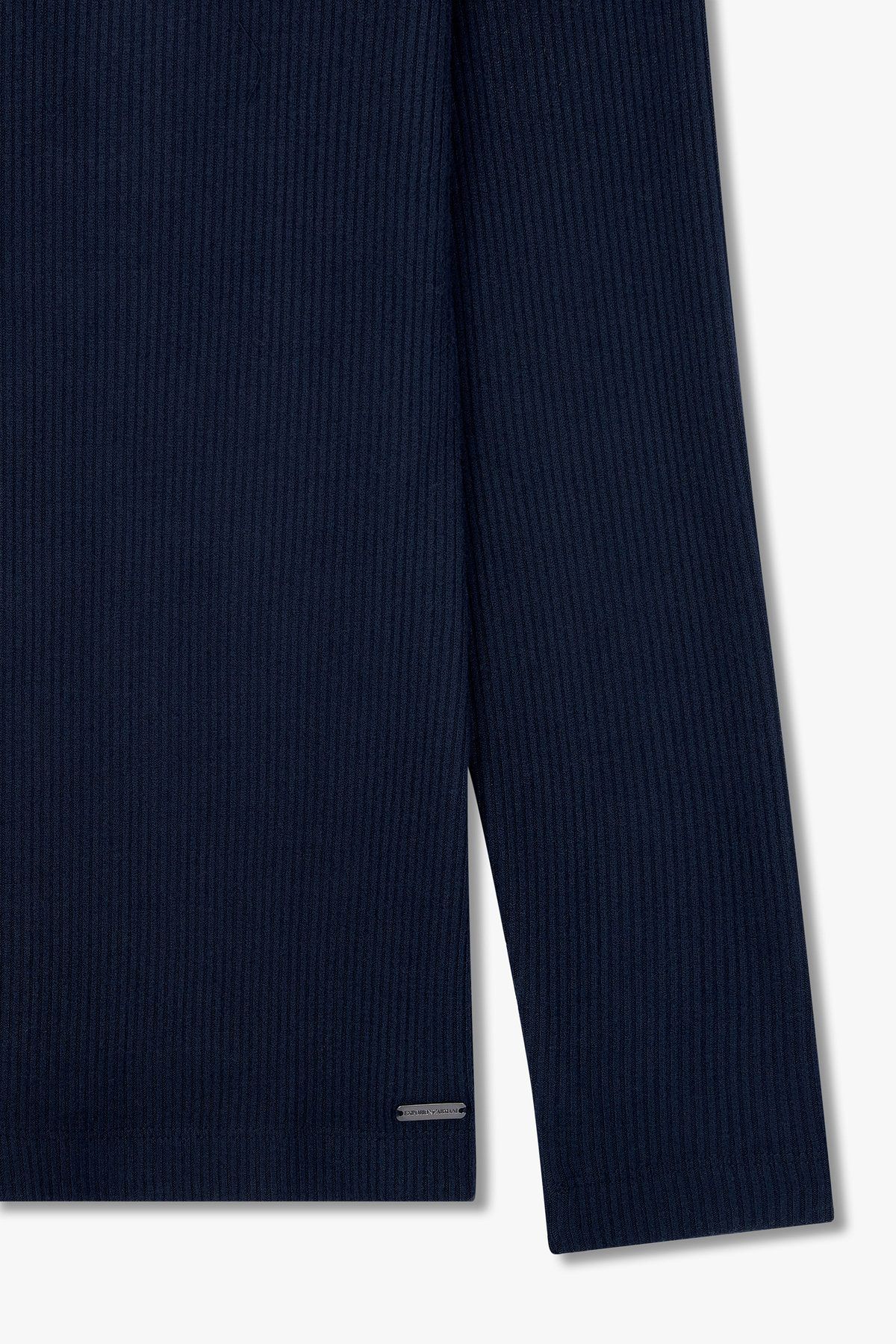 엠포리오 아르마니 언더웨어(EMPORIO ARMANI UNDERWEAR) 여성 리브드 롱 슬리브 라운지 스웨터_마린 0825334507