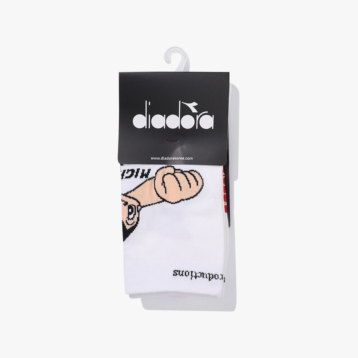 디아도라(diadora) 아톰 그래픽 크루 삭스 WHITE