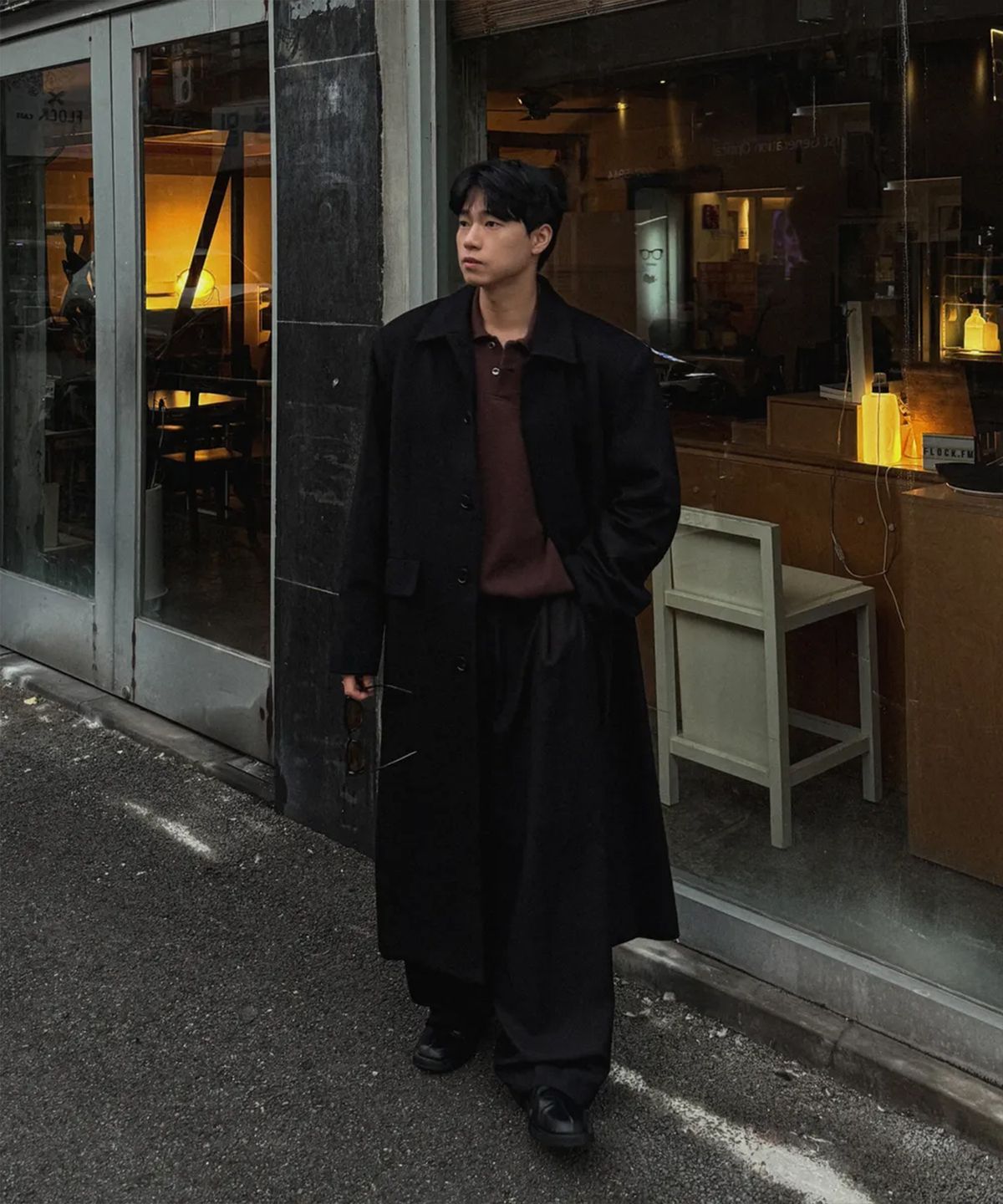 피인오(P.IN.O) 울 블렌드 대디 싱글 롱코트