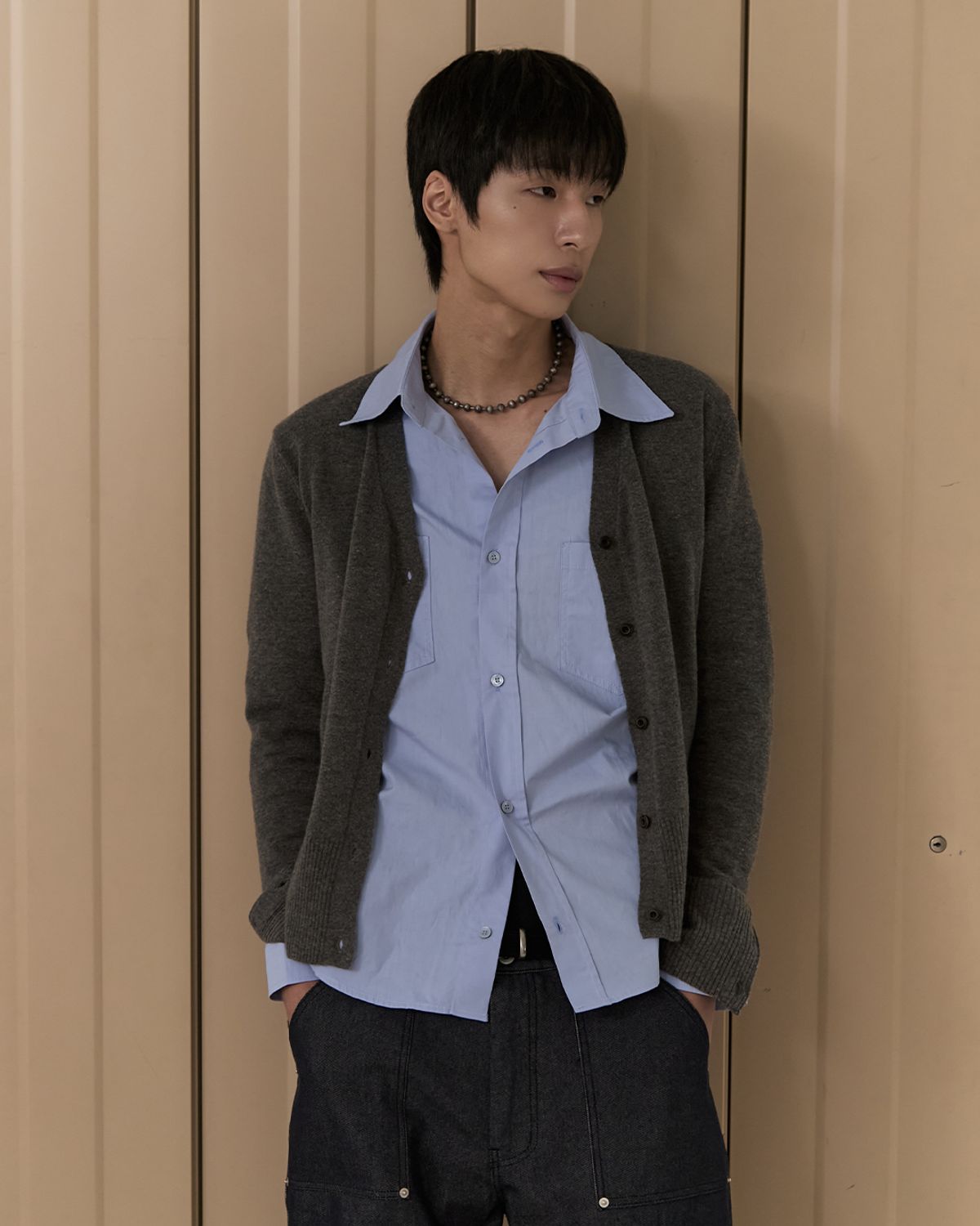 블루썬플라워(BLUESUNFLOWER) 비비드 레이어드 셔츠[블루]