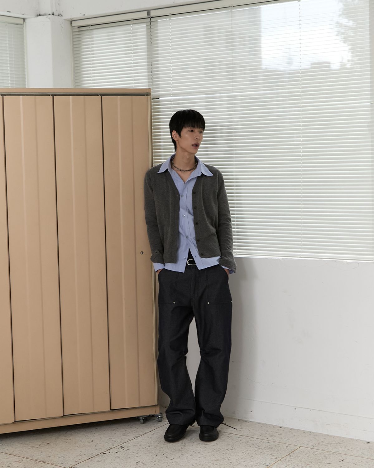 블루썬플라워(BLUESUNFLOWER) 비비드 레이어드 셔츠[블루]