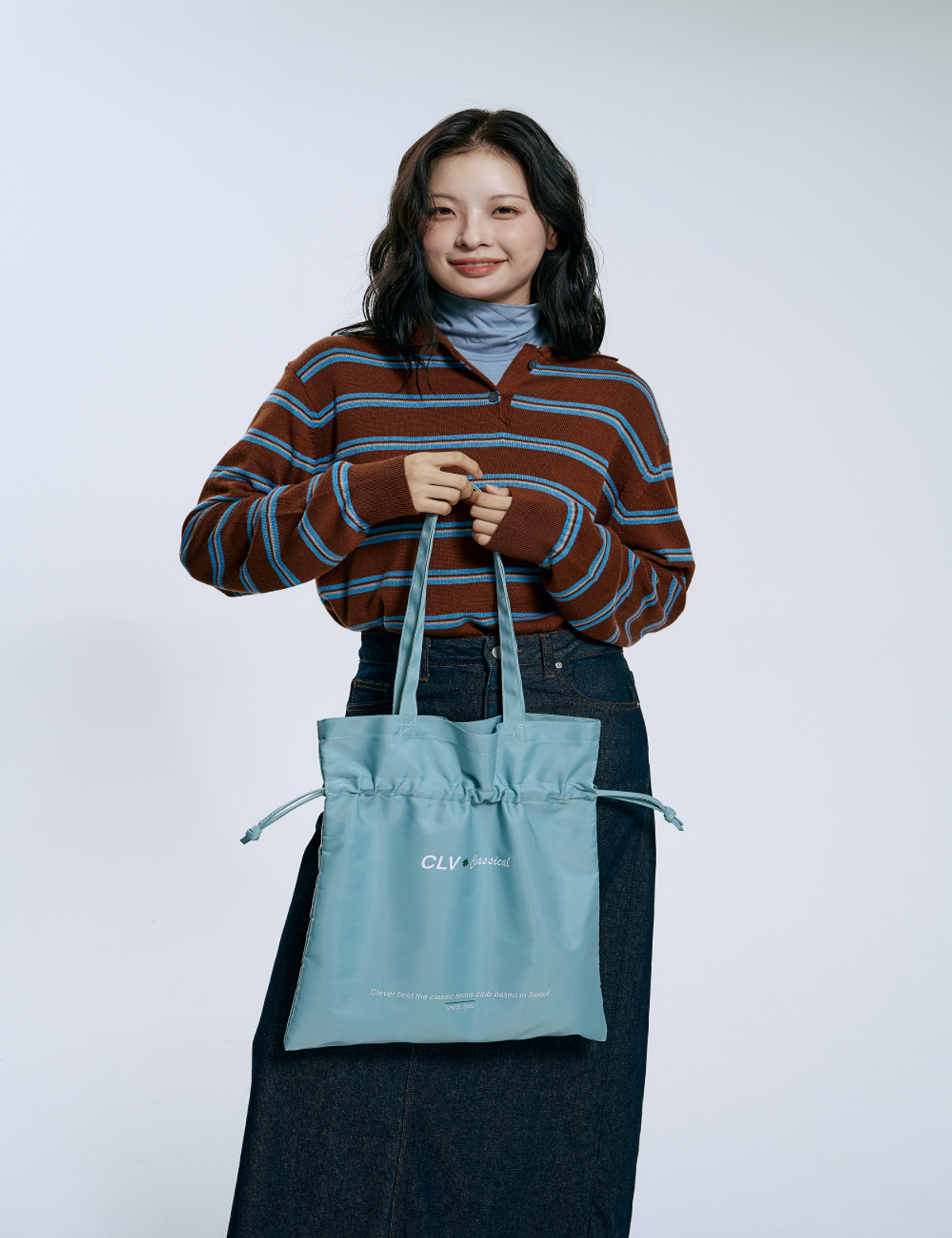 클레버필드(CLEVER FIELD) 클래식 드로스트링 토트백_그린
