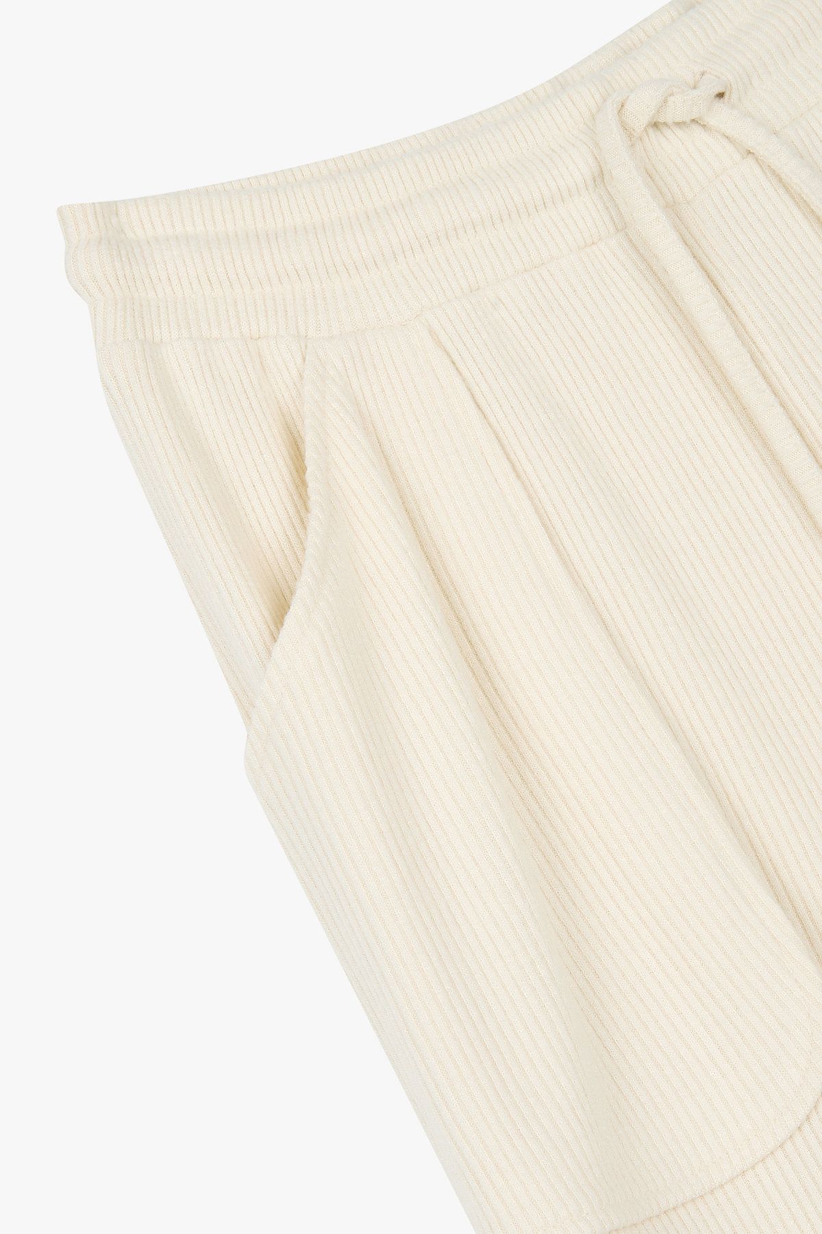 엠포리오 아르마니 언더웨어(EMPORIO ARMANI UNDERWEAR) 여성 리브드 루즈 핏 라운지 팬츠_아이보리 0825332511