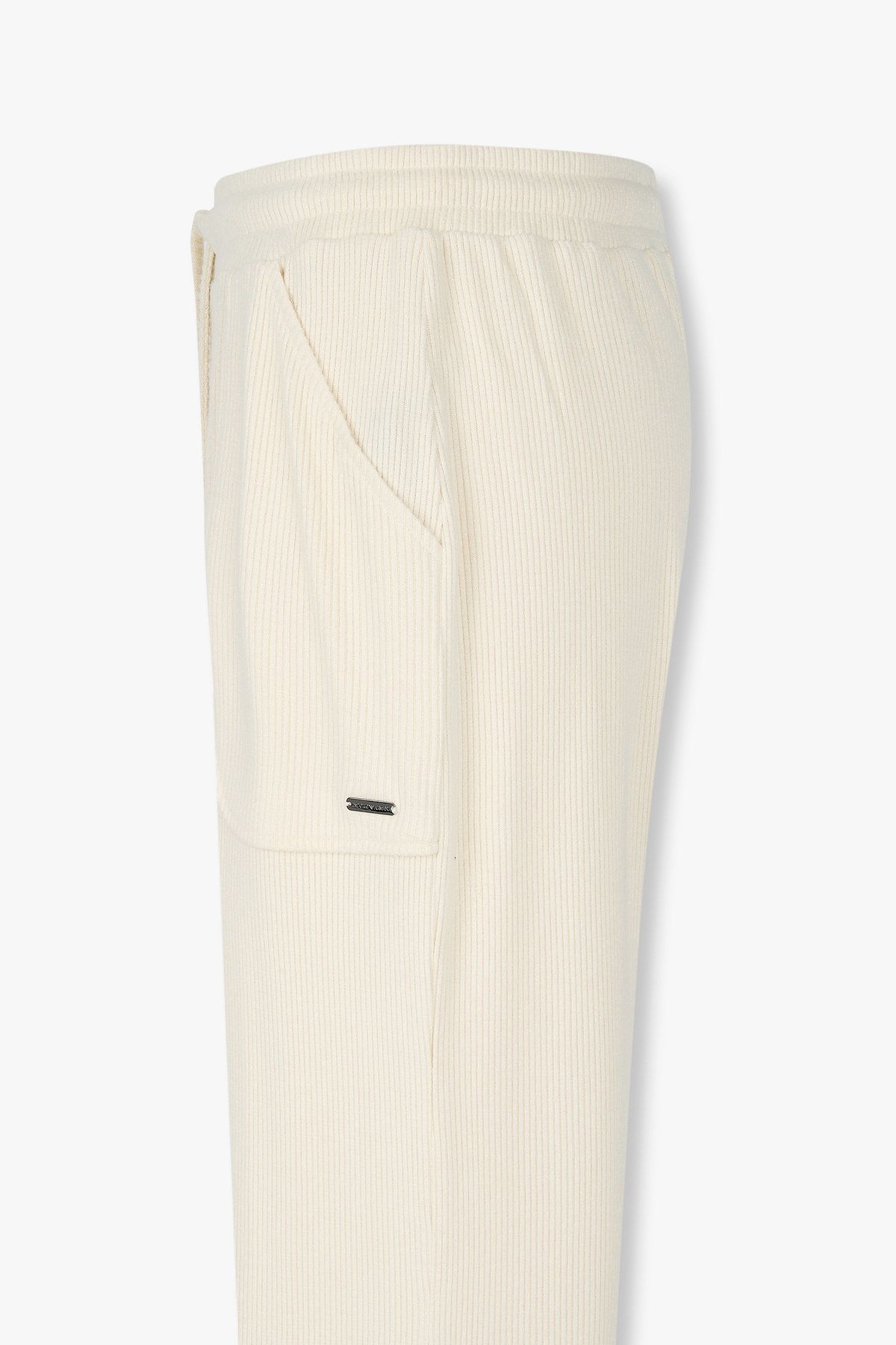 엠포리오 아르마니 언더웨어(EMPORIO ARMANI UNDERWEAR) 여성 리브드 루즈 핏 라운지 팬츠_아이보리 0825332511