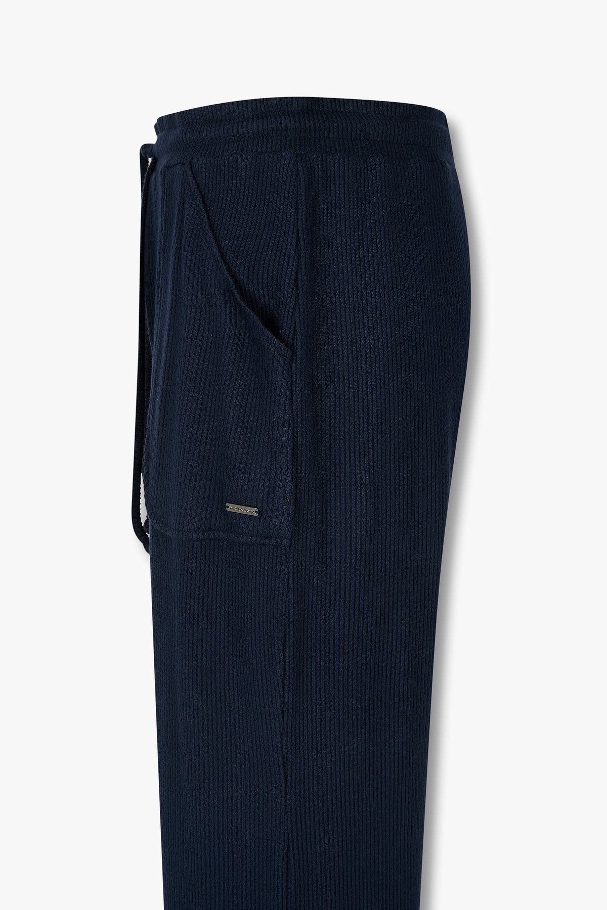엠포리오 아르마니 언더웨어(EMPORIO ARMANI UNDERWEAR) 여성 리브드 루즈 핏 라운지 팬츠_마린 0825332512