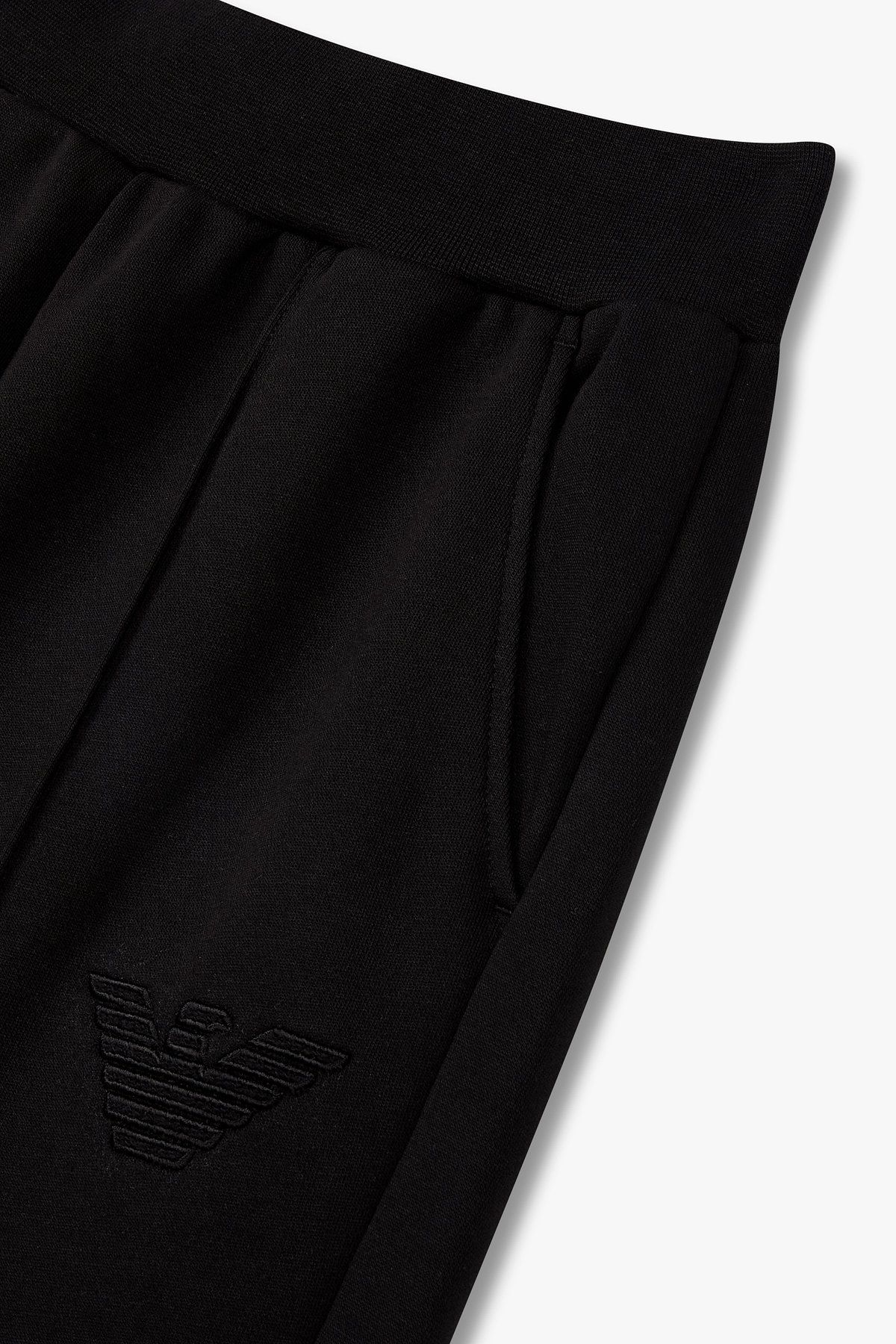 엠포리오 아르마니 언더웨어(EMPORIO ARMANI UNDERWEAR) 여성 빅 이글 로고 조거 라운지 팬츠_블랙 0825332514