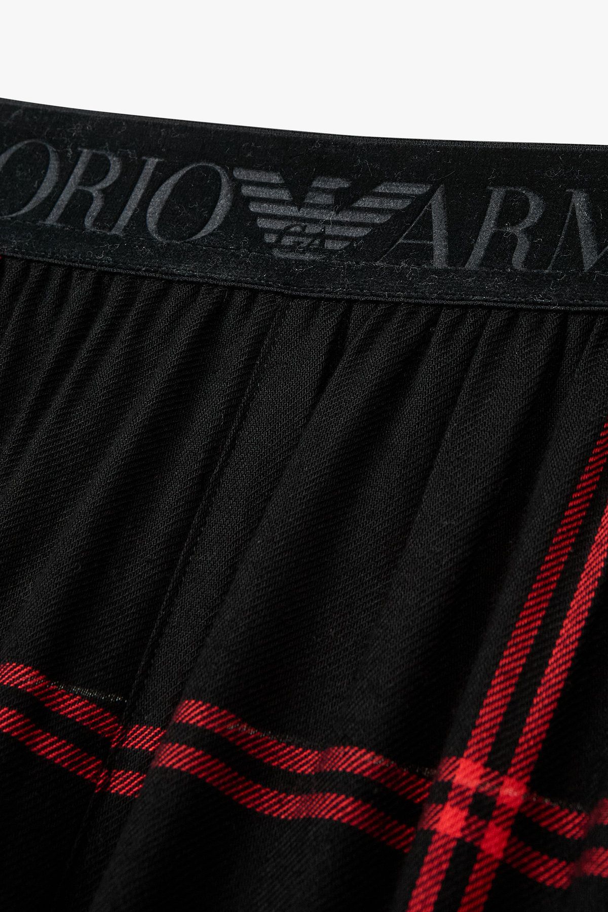 엠포리오 아르마니 언더웨어(EMPORIO ARMANI UNDERWEAR) 여성 체크 패턴 셔츠 파자마 세트_블랙 0825339501