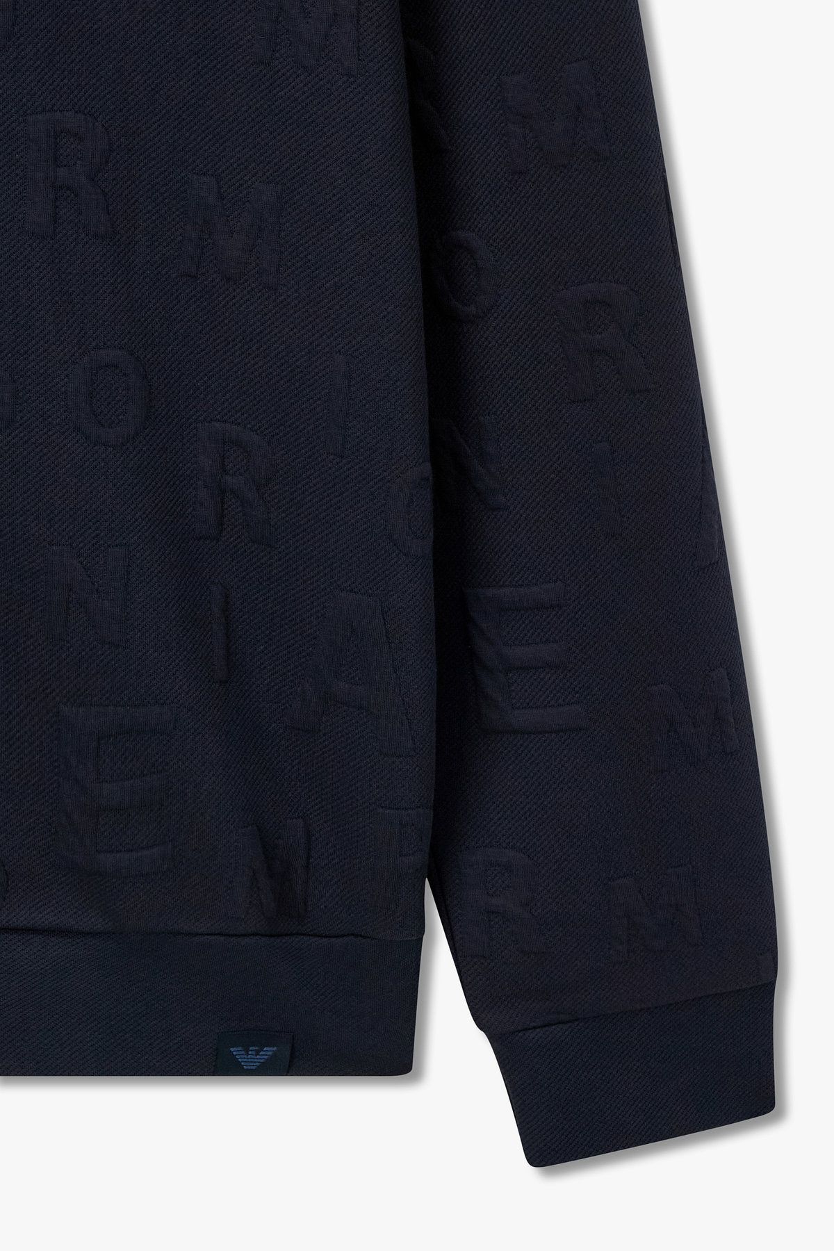 엠포리오 아르마니 언더웨어(EMPORIO ARMANI UNDERWEAR) 남성 엠보 알파벳 스트링 후드 집업_블루 0815338008