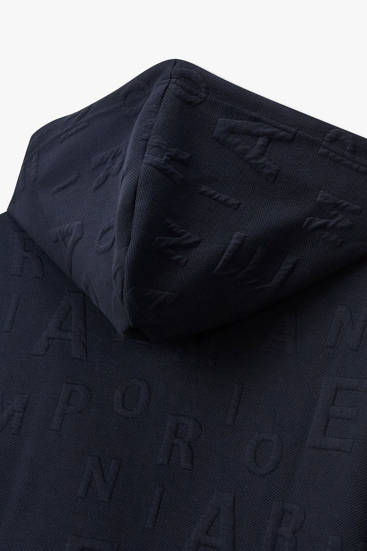엠포리오 아르마니 언더웨어(EMPORIO ARMANI UNDERWEAR) 남성 엠보 알파벳 스트링 후드 집업_블루 0815338008