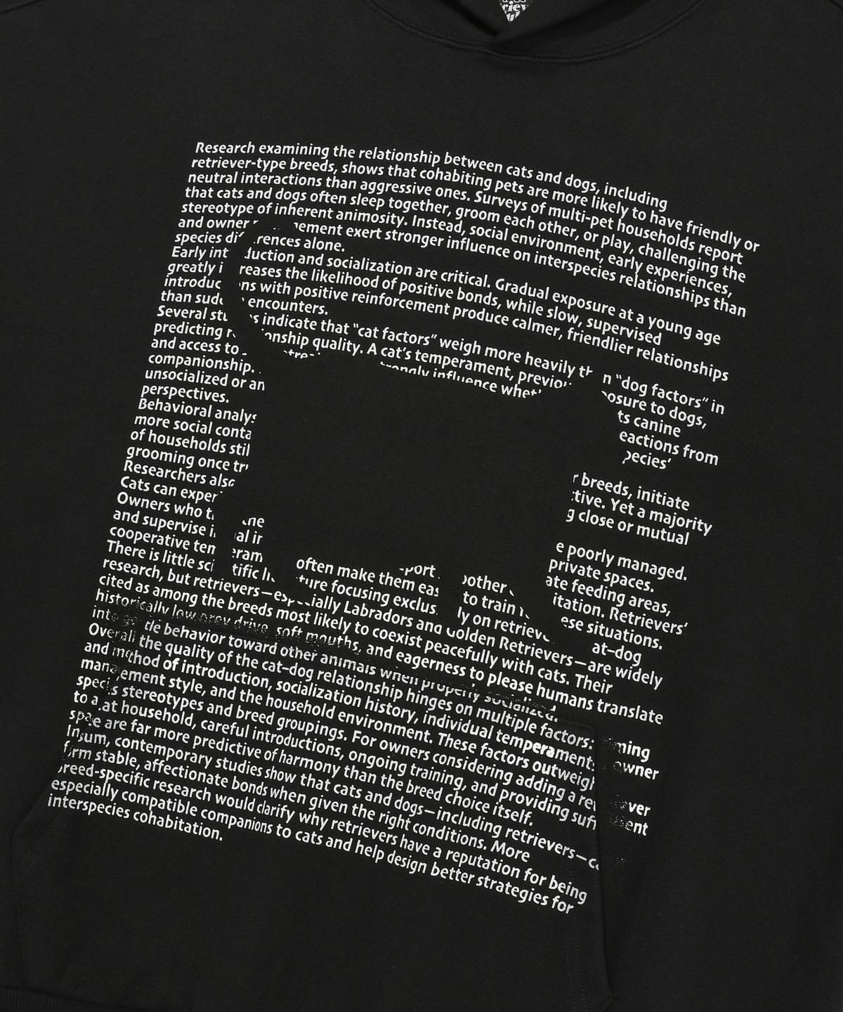 리트리버클럽(RETRIEVER CLUB) PARAGRAPH CAT HOODIE [BLACK]