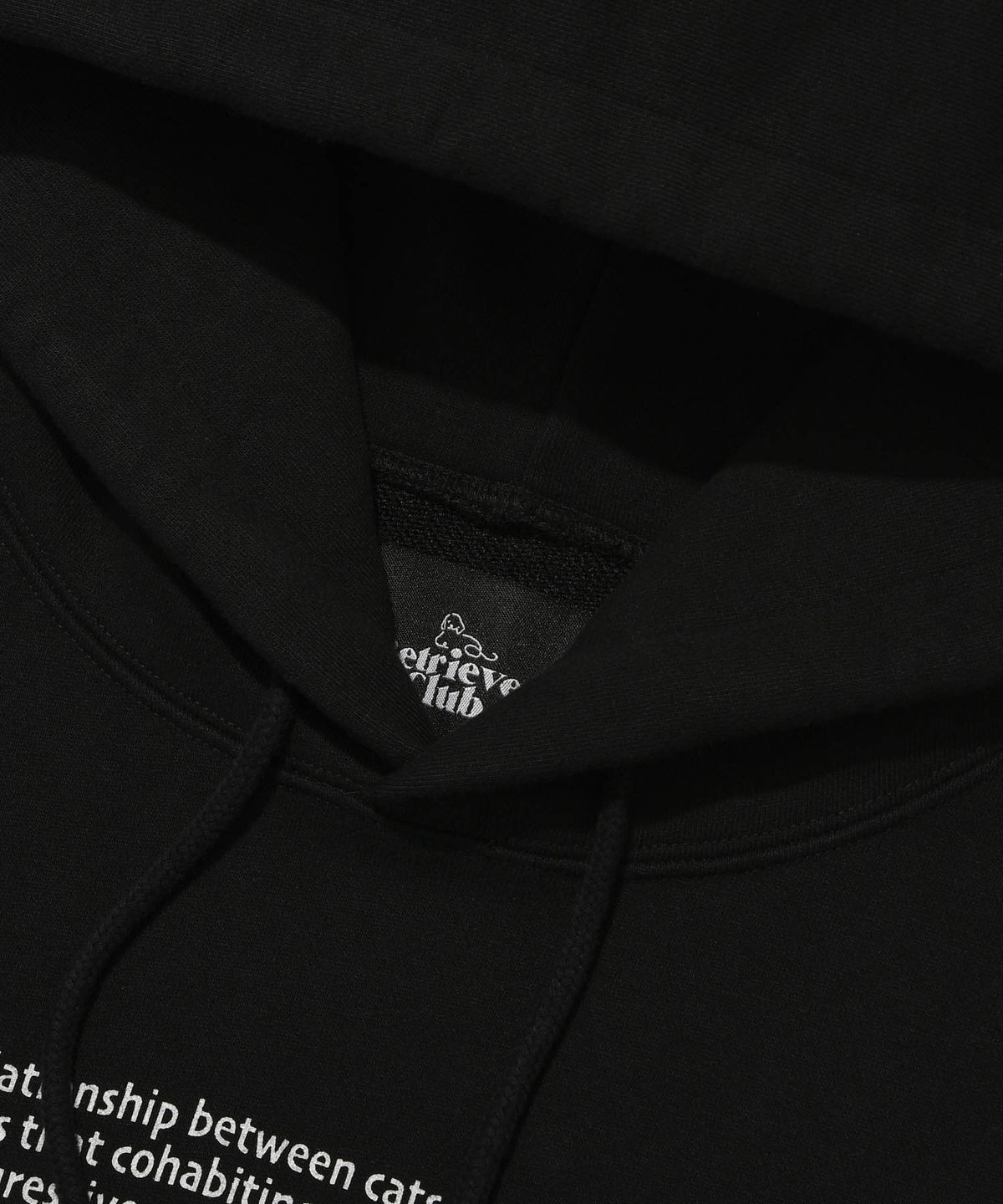 리트리버클럽(RETRIEVER CLUB) PARAGRAPH CAT HOODIE [BLACK]