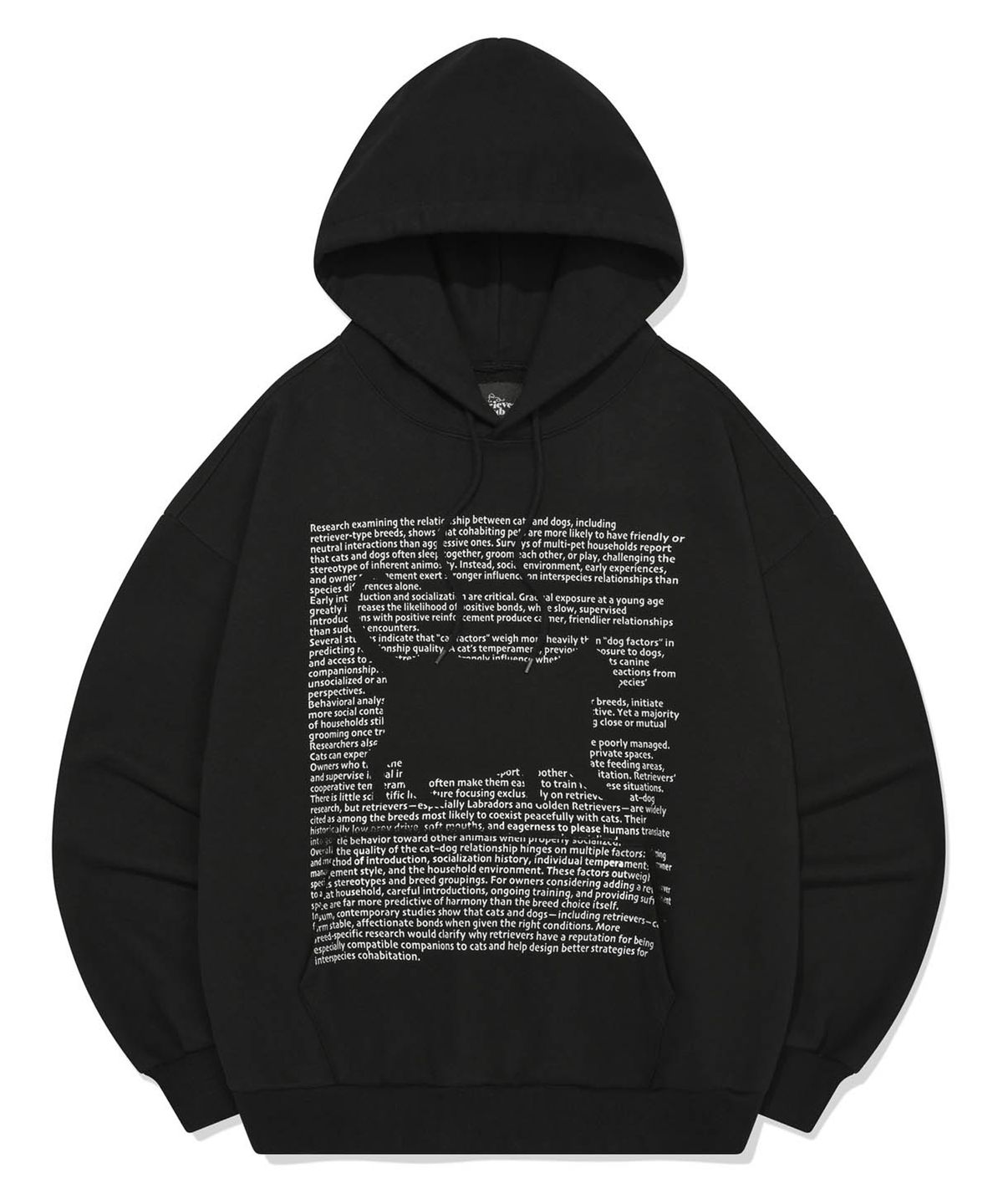 리트리버클럽(RETRIEVER CLUB) PARAGRAPH CAT HOODIE [BLACK]