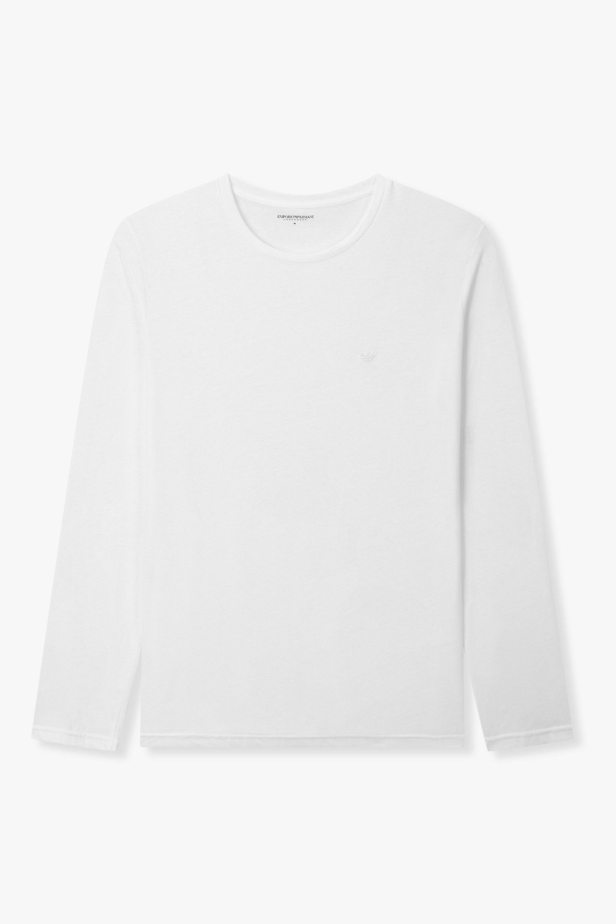 엠포리오 아르마니 언더웨어(EMPORIO ARMANI UNDERWEAR) 남성 이글 로고 롱 슬리브 라운지 티셔츠_화이트 0815336020