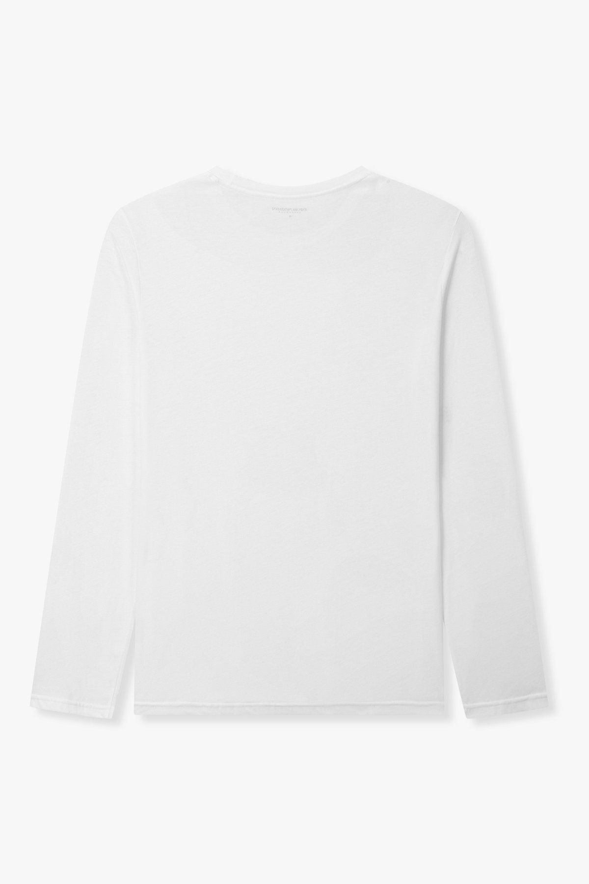 엠포리오 아르마니 언더웨어(EMPORIO ARMANI UNDERWEAR) 남성 이글 로고 롱 슬리브 라운지 티셔츠_화이트 0815336020