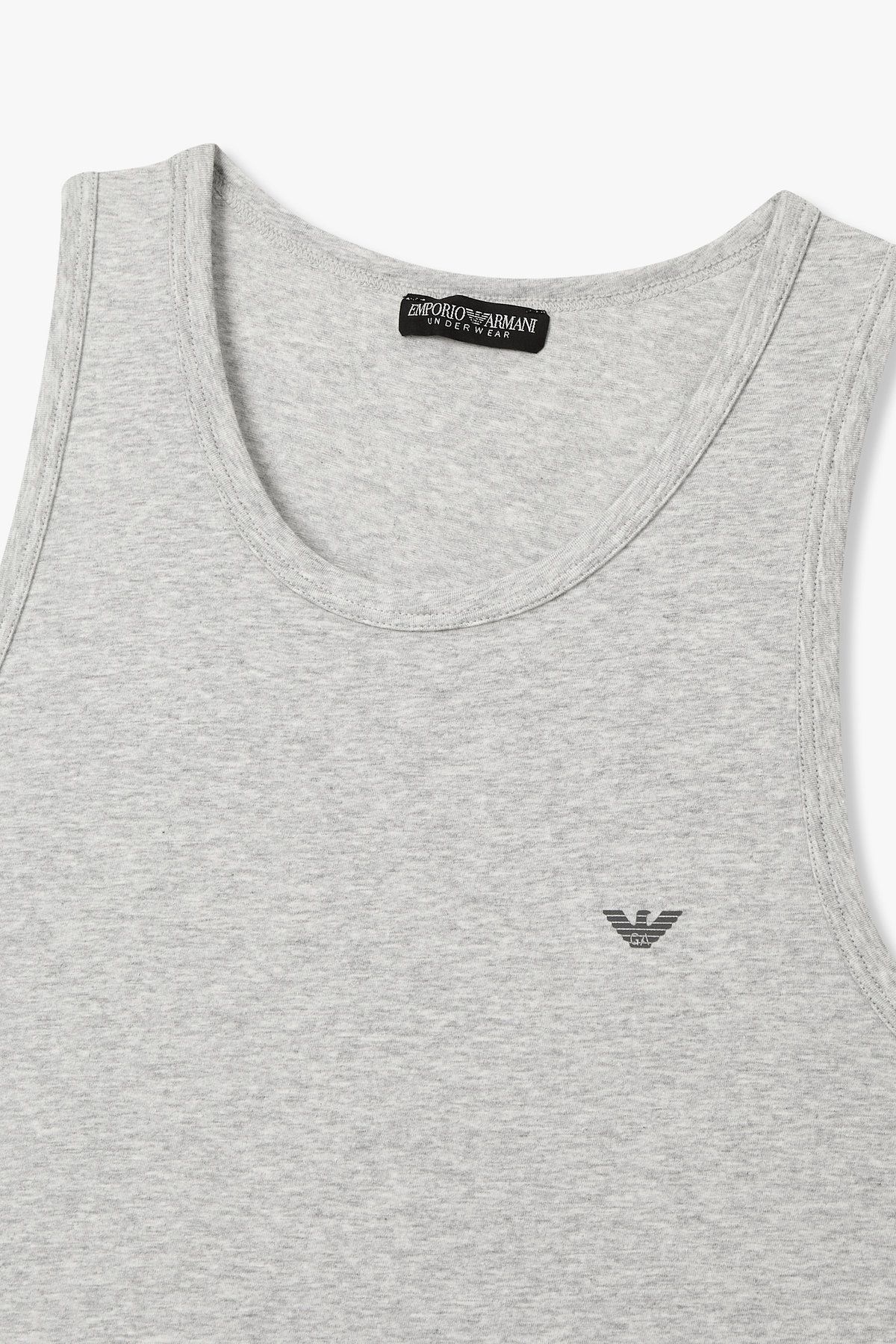 엠포리오 아르마니 언더웨어(EMPORIO ARMANI UNDERWEAR) 남성 로고 슬림 핏 라운지 탱크탑_멜란지 그레이 0815303002
