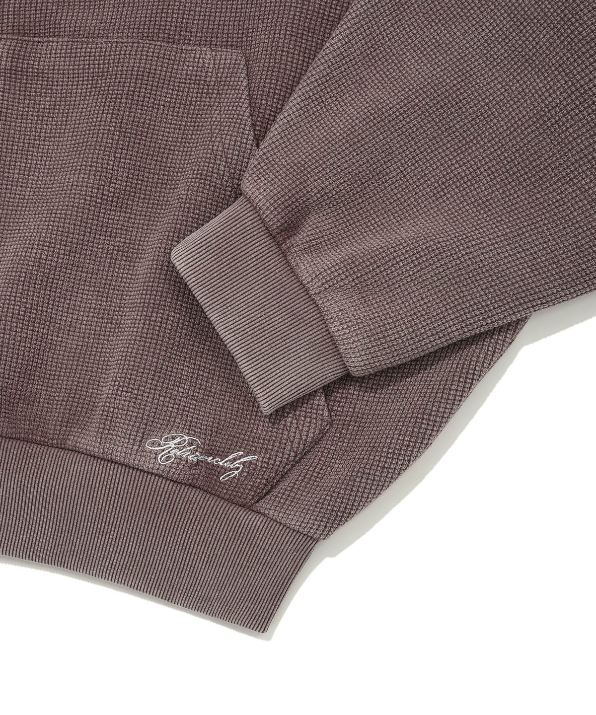리트리버클럽(RETRIEVER CLUB) SCRIPT WAFFLE HOOD ZIP UP [BROWN]