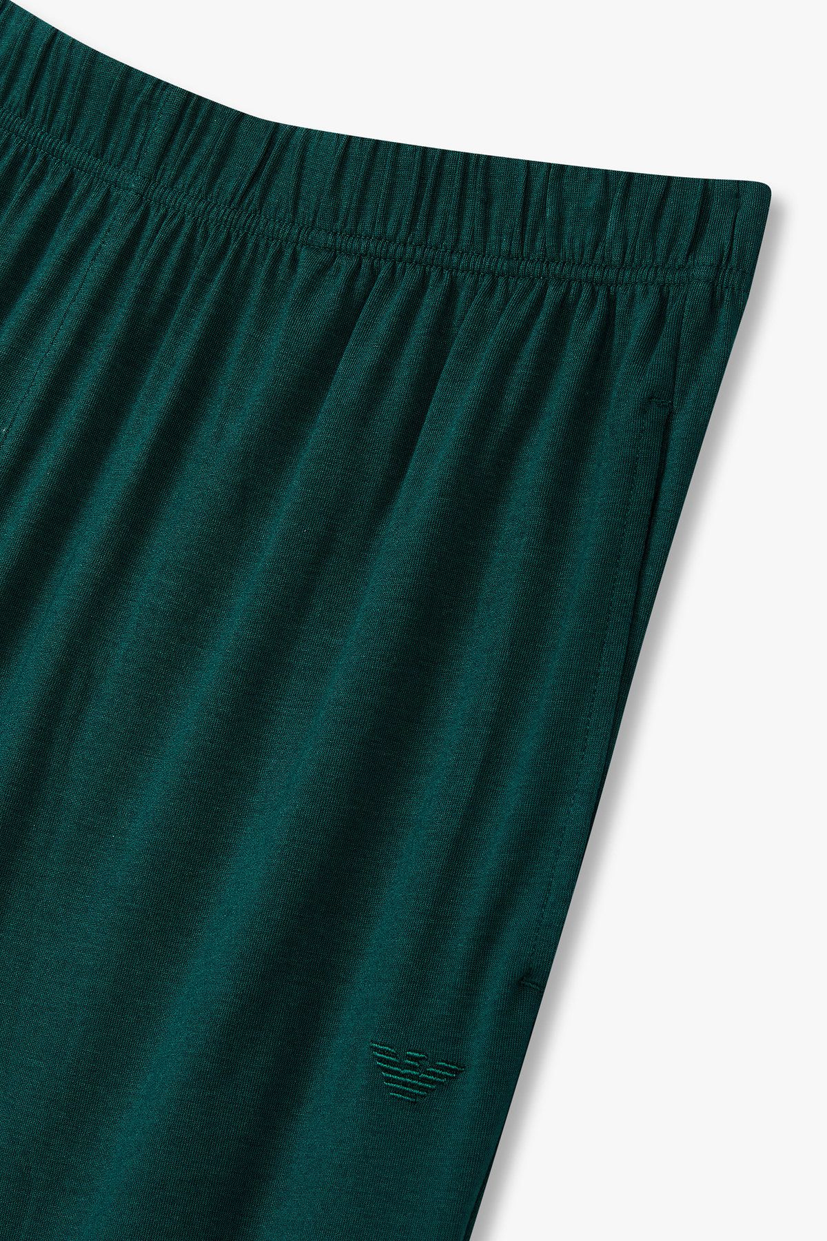 엠포리오 아르마니 언더웨어(EMPORIO ARMANI UNDERWEAR) 남성 자수 로고 버뮤다 라운지 팬츠_다크그린 0815331007