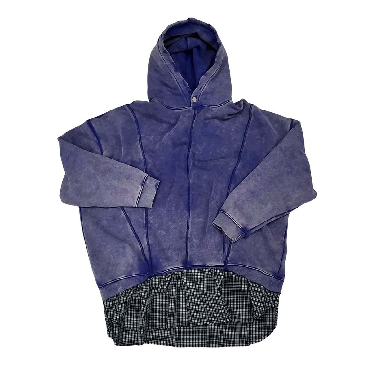 오디너리피플(ORDINARY PEOPLE) Re : Rework Shirt Layered Camtone Wash Hoodie_Purple