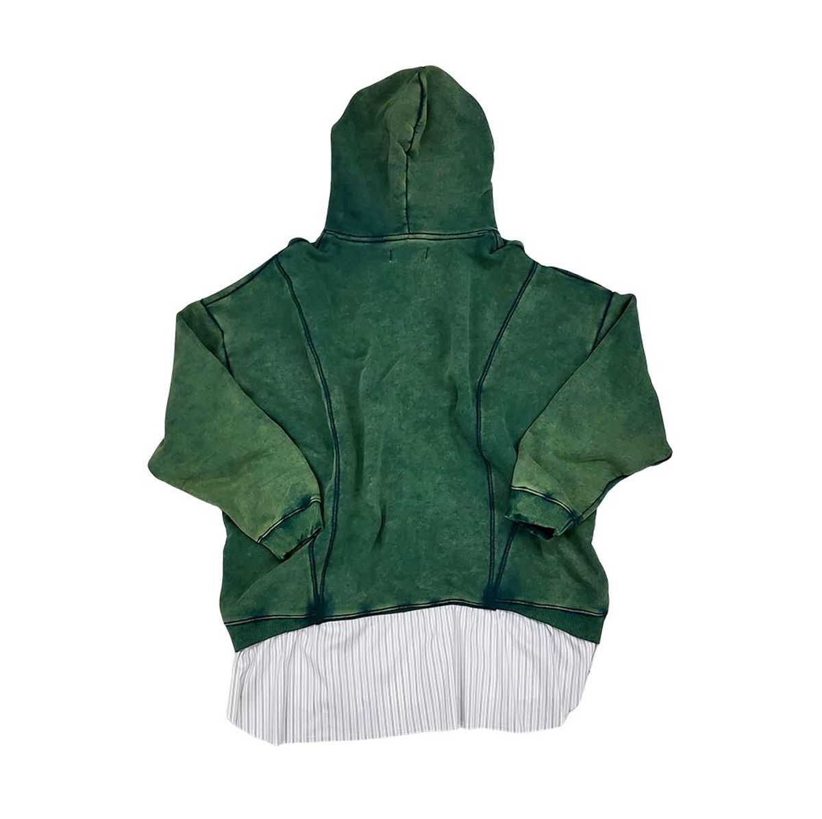 오디너리피플(ORDINARY PEOPLE) Re : Rework Shirt Layered Camtone Wash Hoodie_GREEN