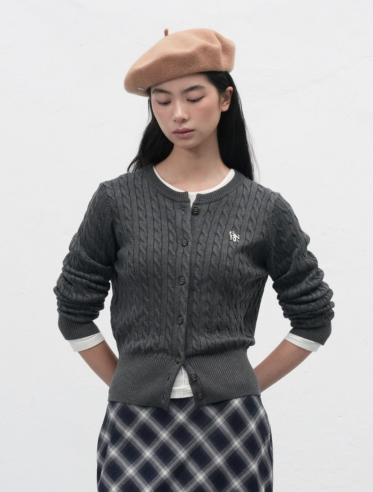제너럴아이디어(GENERALIDEA) GNRL 로고 울 베레모 [BEIGE] / WBE3L91511