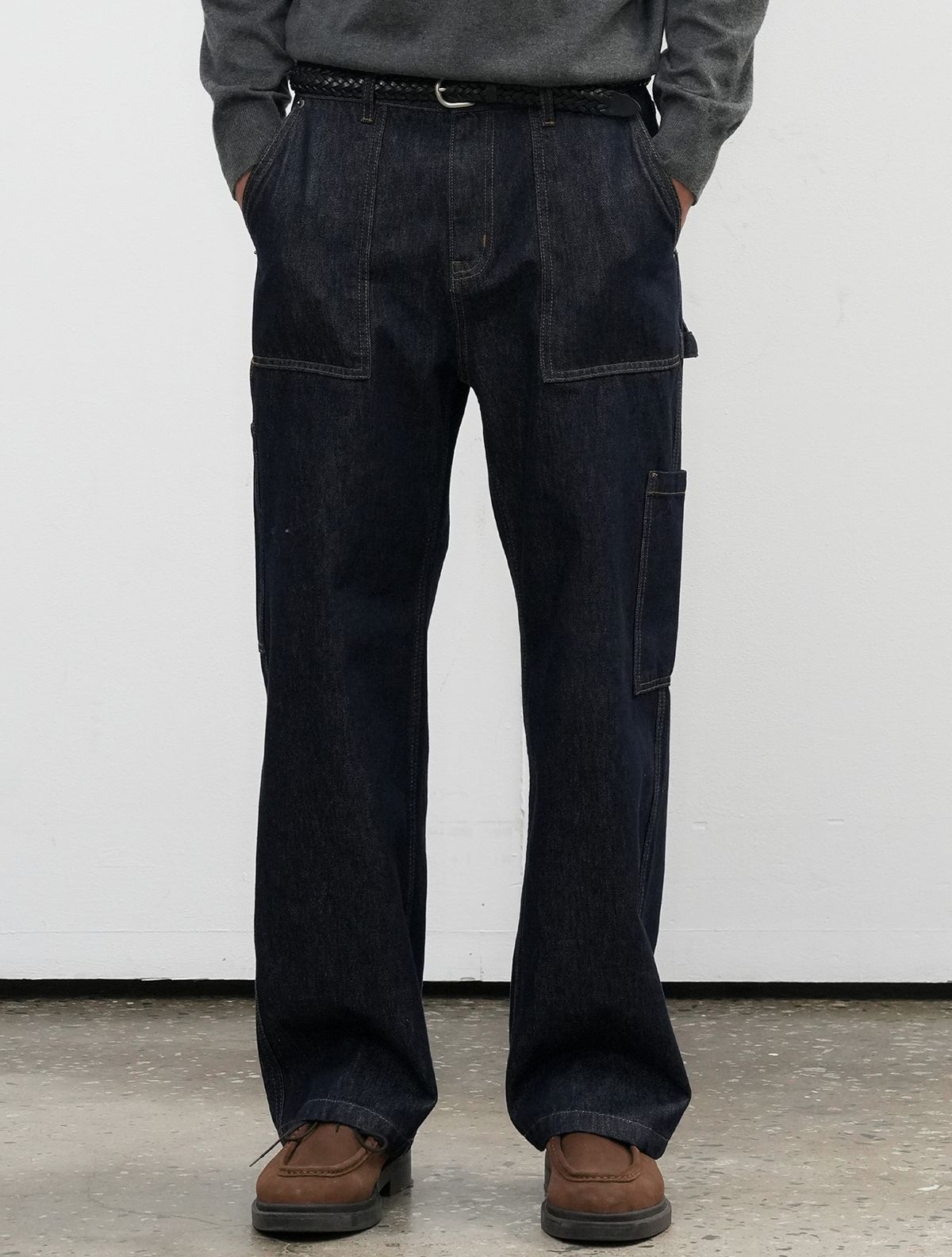 제너럴아이디어(GENERALIDEA) MAN 와이드 카펜터 팬츠 [NAVY] / SBE4M11009