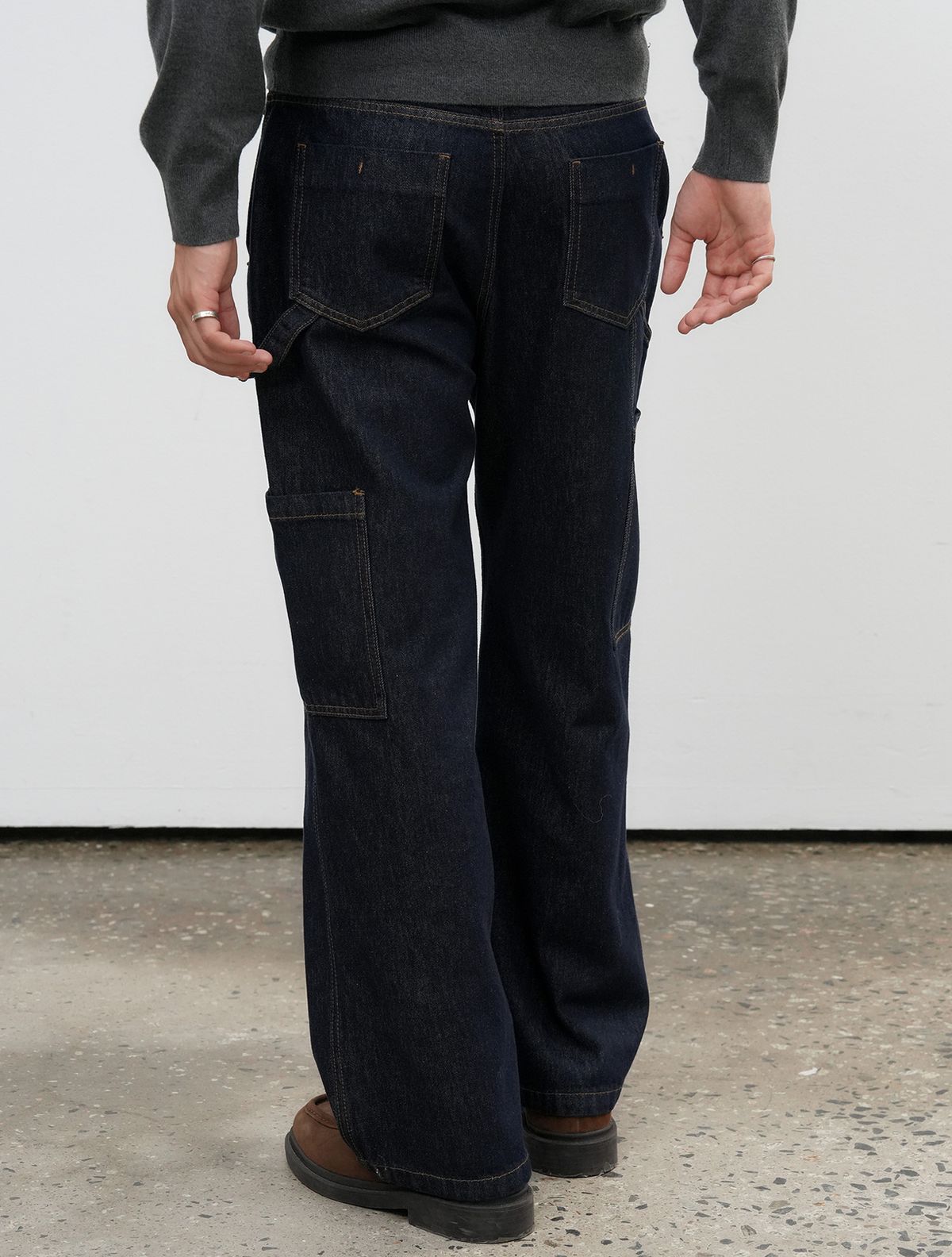 제너럴아이디어(GENERALIDEA) MAN 와이드 카펜터 팬츠 [NAVY] / SBE4M11009