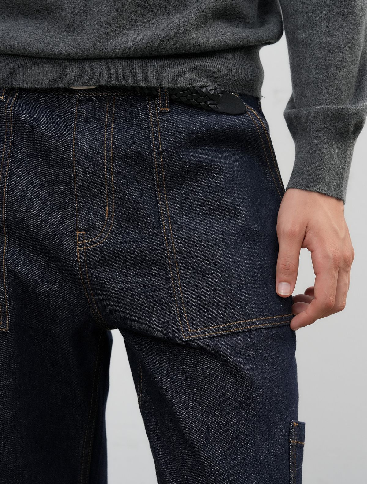 제너럴아이디어(GENERALIDEA) MAN 와이드 카펜터 팬츠 [NAVY] / SBE4M11009