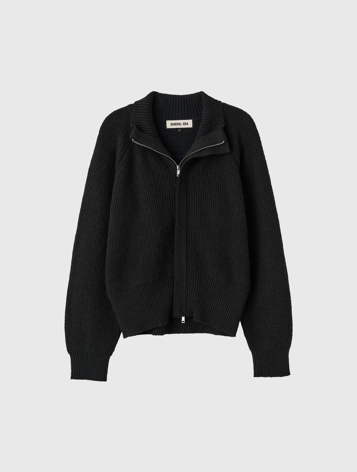 MUSINSA | GENERAL IDEA High-neck Hachi Zip-up Cardigan