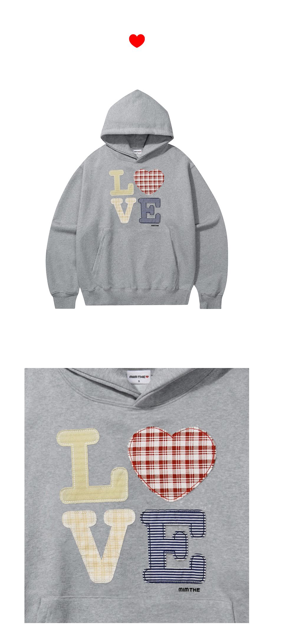 MUSINSA公式 | MIMTHEWARDROBE ヘローワールドパッチワークLOVEフード