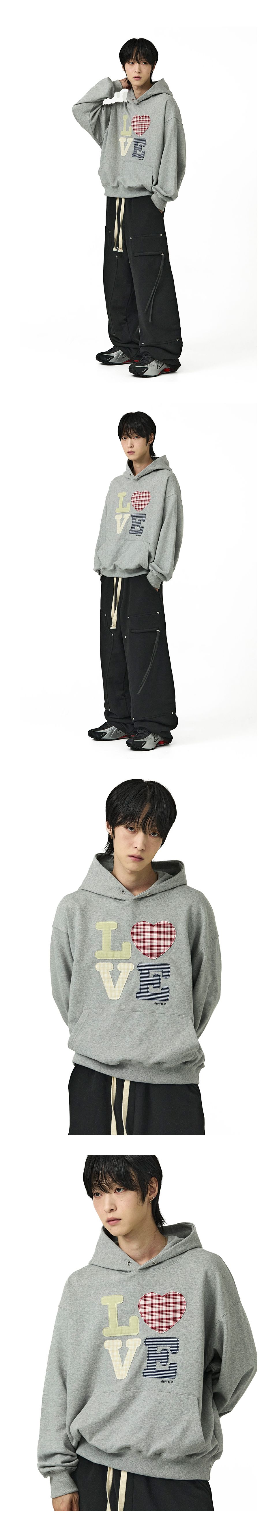 MUSINSA公式 | MIMTHEWARDROBE ヘローワールドパッチワークLOVEフード
